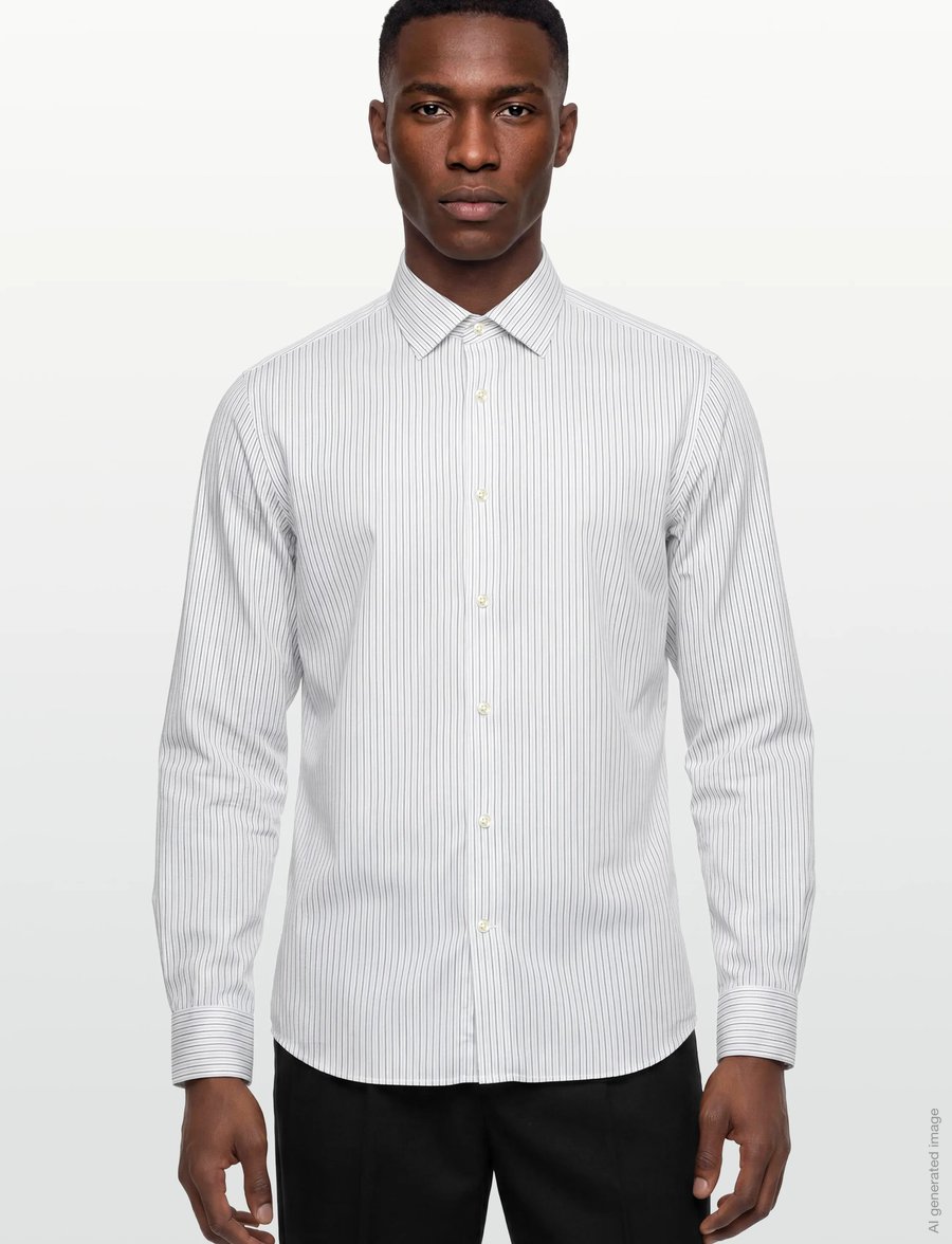 Tommy Hilfiger - DC FLEX COLLAR TWO TONE STRIPE - randiga skjortor - cloudy blue multi - 4