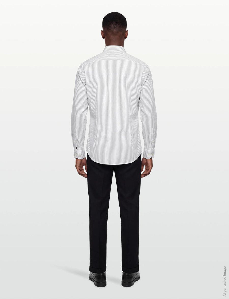 Tommy Hilfiger - DC FLEX COLLAR TWO TONE STRIPE - randiga skjortor - cloudy blue multi - 5