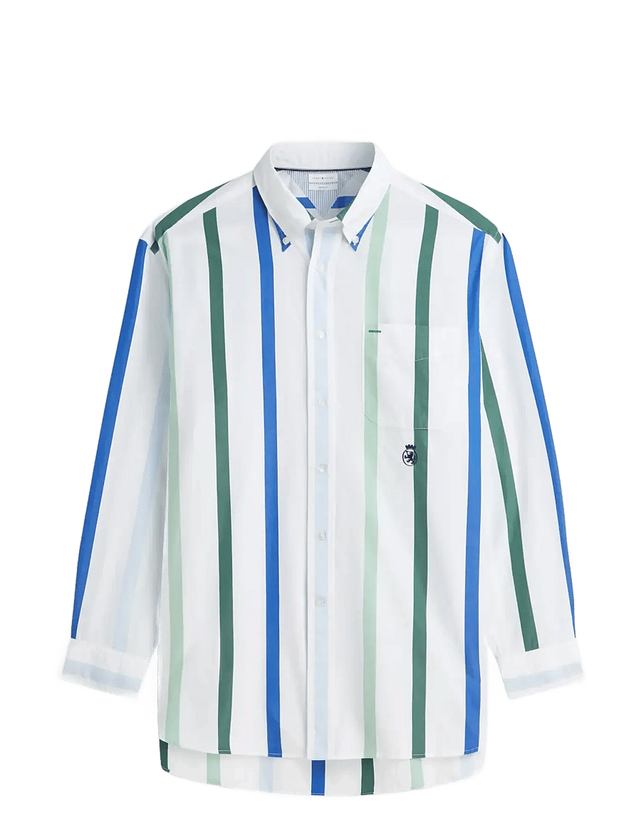 Tommy Hilfiger - CREST BEST LEVEL POPLIN - randiga skjortor - white stripe - 1