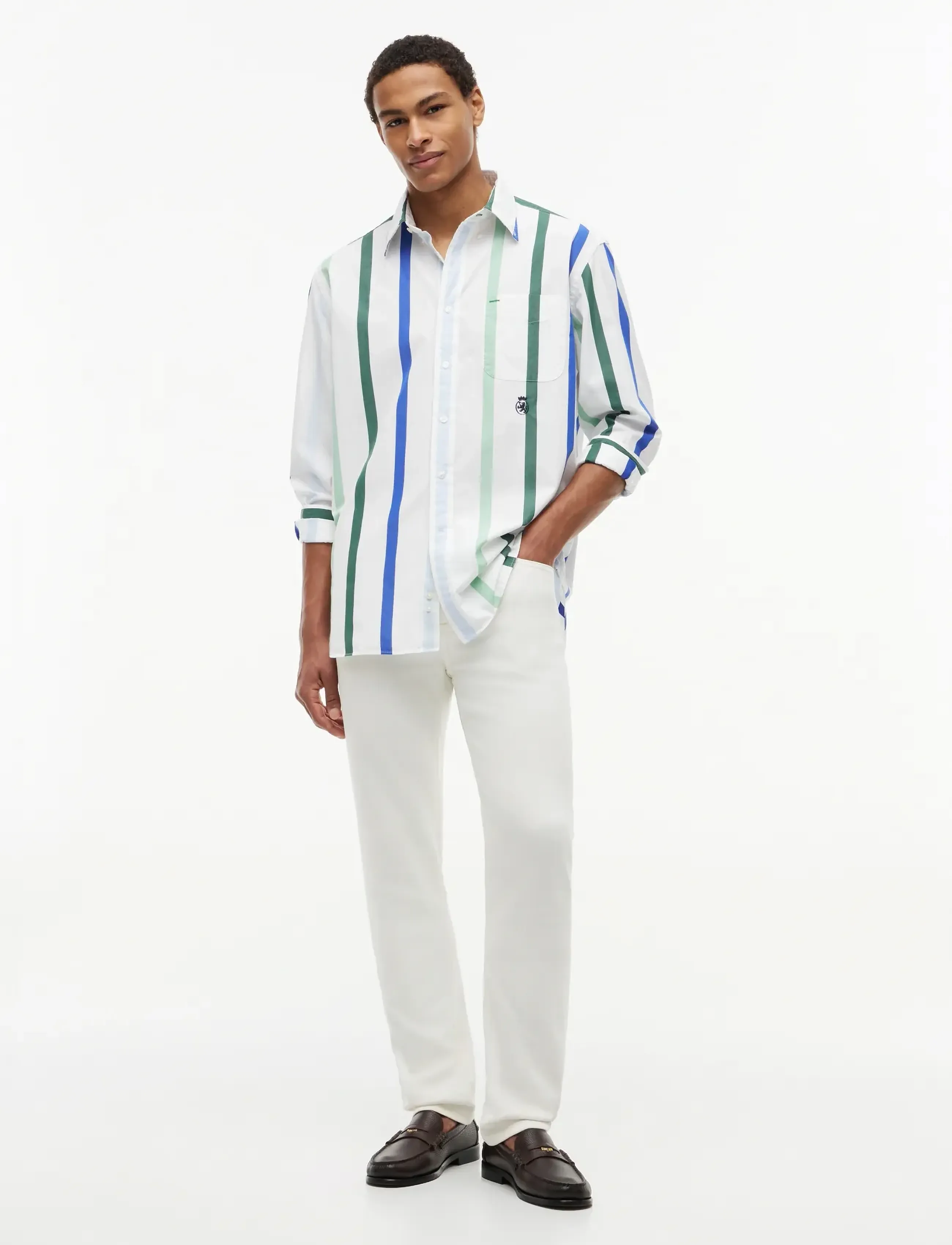 Tommy Hilfiger - CREST BEST LEVEL POPLIN - röndóttar skyrtur - white   stripe - 4