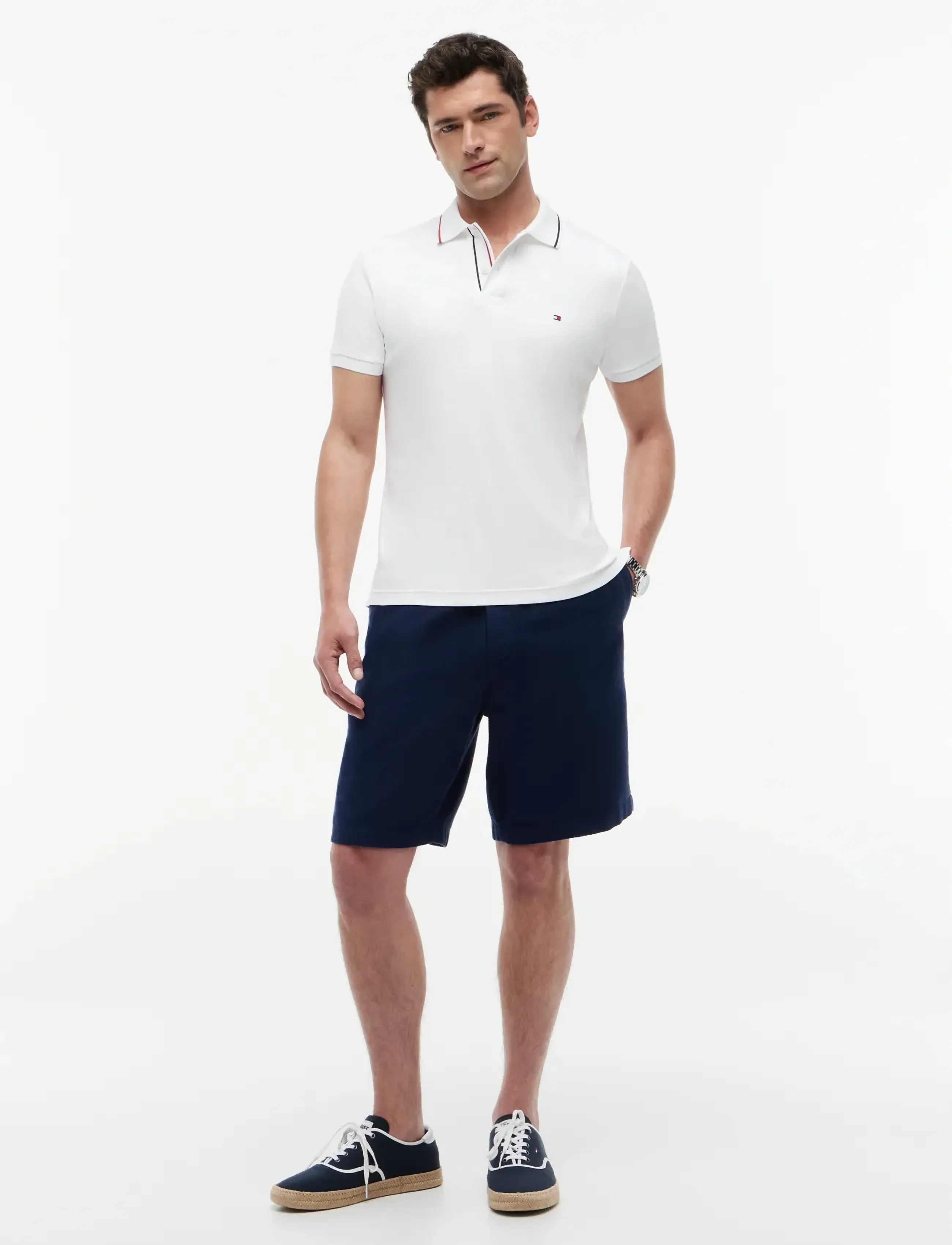 Tommy Hilfiger River 10 Co Lyocell Structur 2/2, Mænd, Strukturerede Shorts, Navy, Str: 36