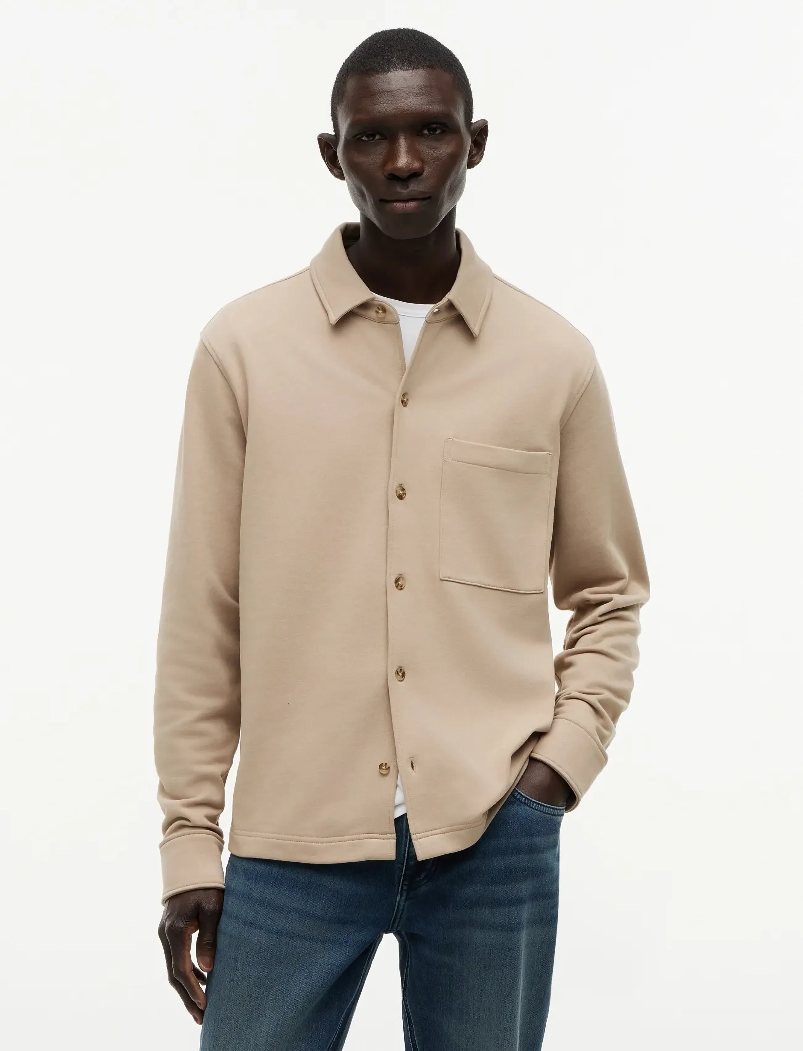 Tommy Hilfiger ESSENTIAL TERRY OVERSHIRT - Inspiratsioon - BATIQUE KHAKI / beige
