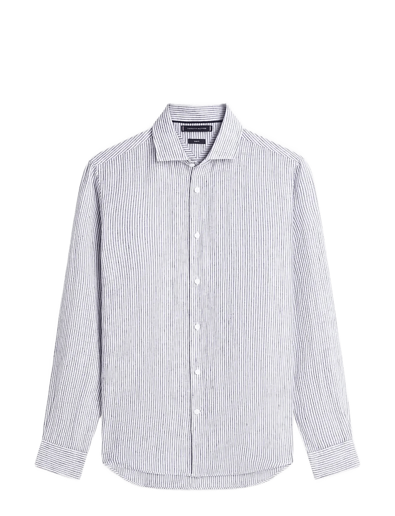 Tommy Hilfiger - DC LINEN STRIPE SHIRT - striped shirts - carbon navy ecru - 1