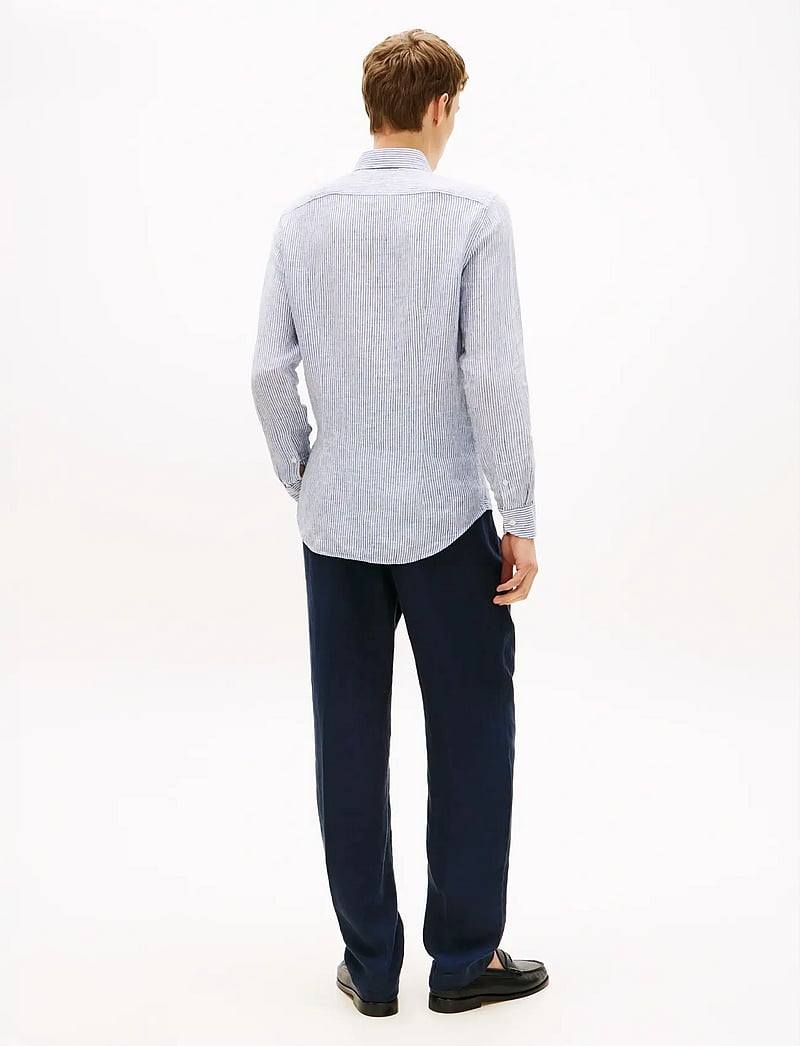 Tommy Hilfiger - DC LINEN STRIPE SHIRT - striped shirts - carbon navy ecru - 2