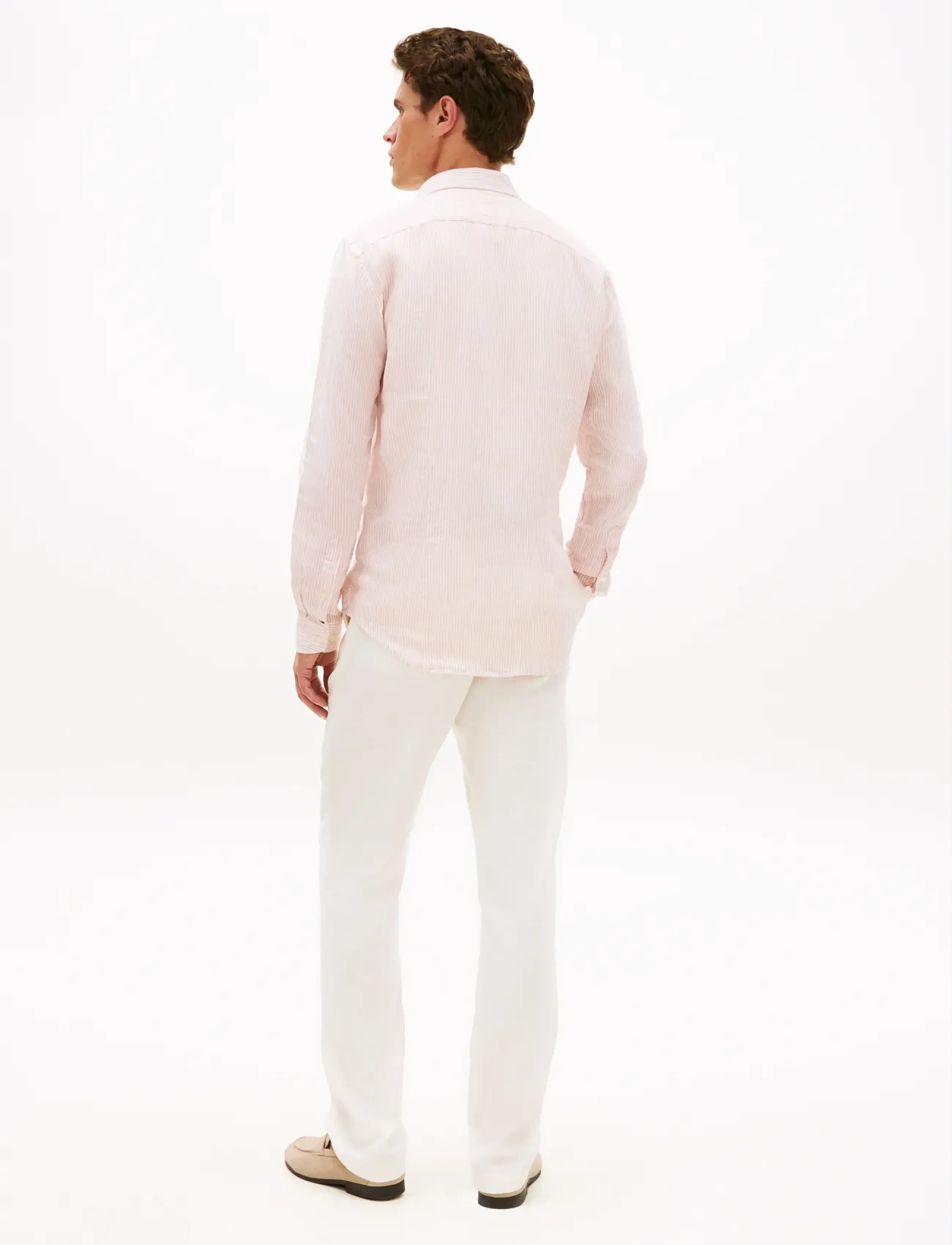 Tommy Hilfiger - DC LINEN STRIPE SHIRT - triibulised särgid - dusky pink ecru - 2