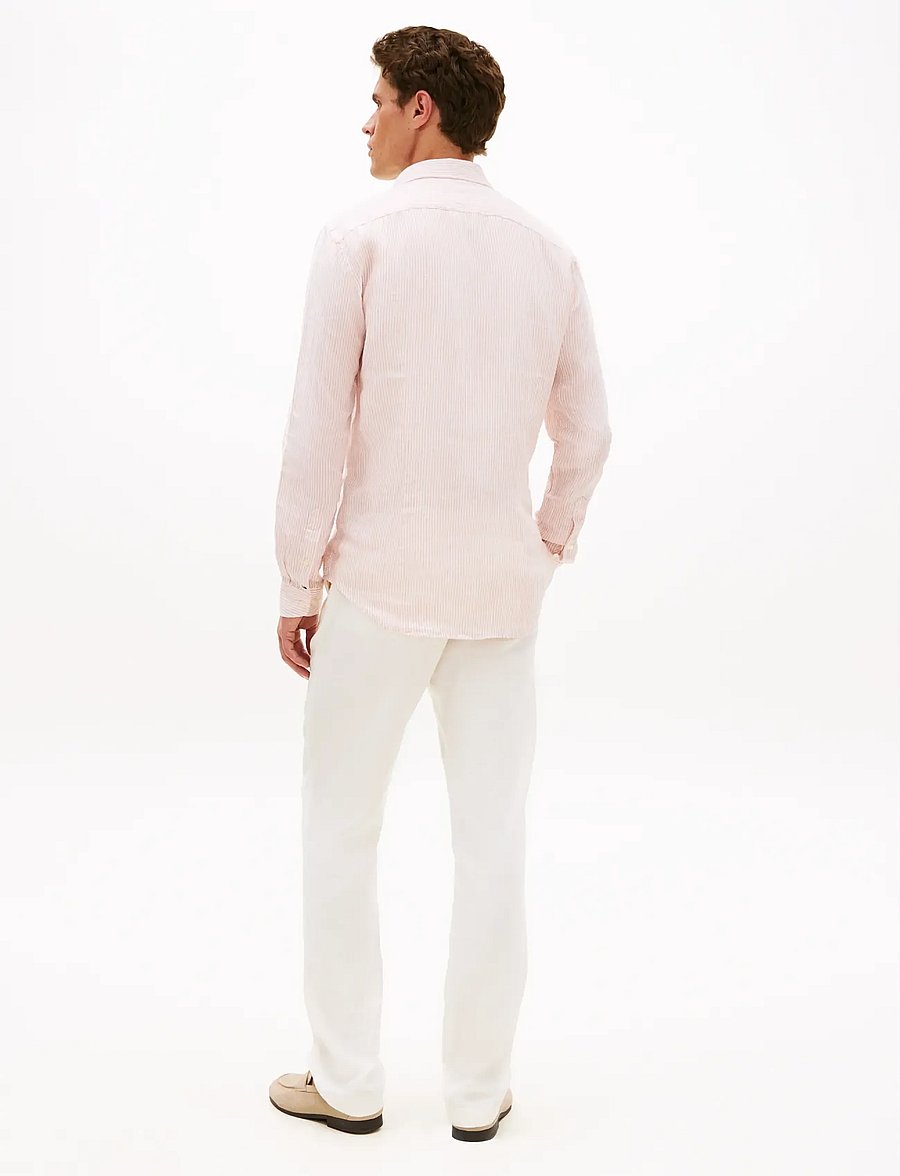Tommy Hilfiger - DC LINEN STRIPE SHIRT - triibulised särgid - dusky pink ecru - 2