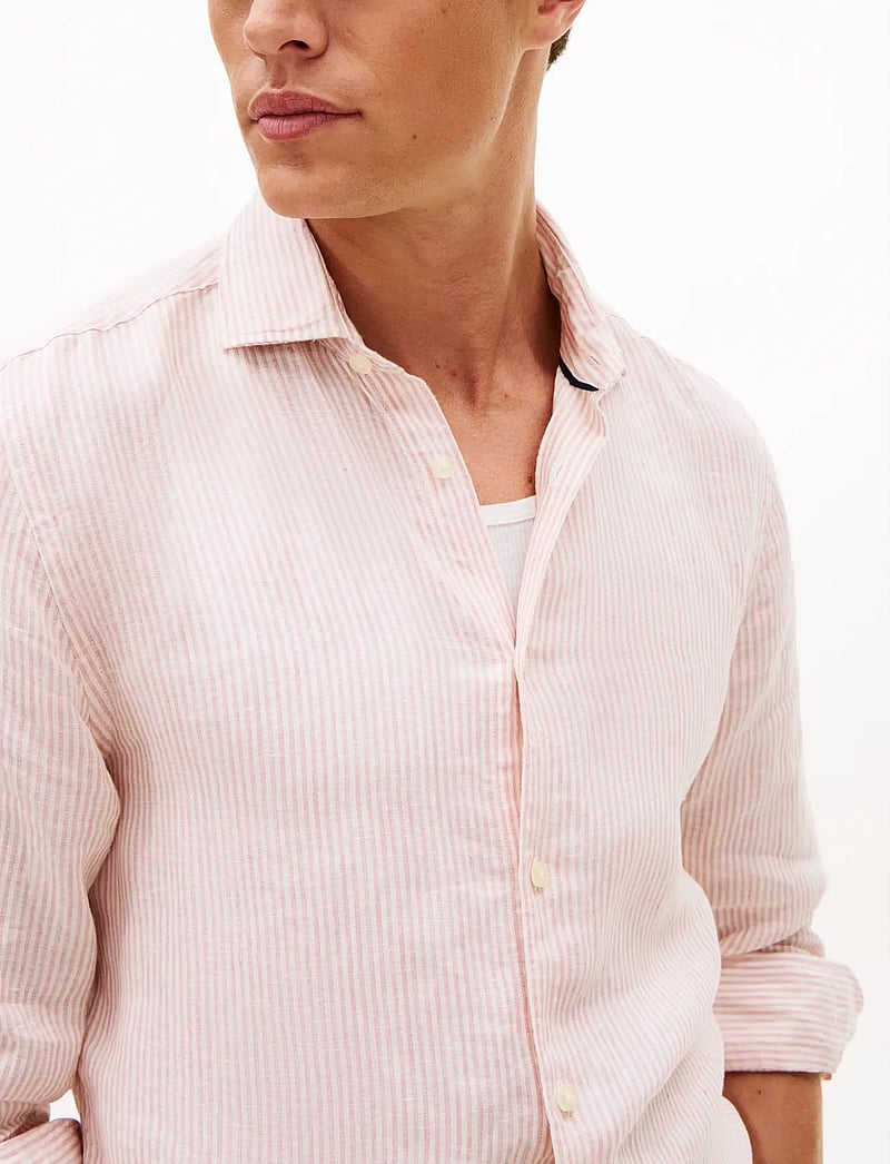 Tommy Hilfiger - DC LINEN STRIPE SHIRT - stribede skjorter - dusky pink ecru - 4