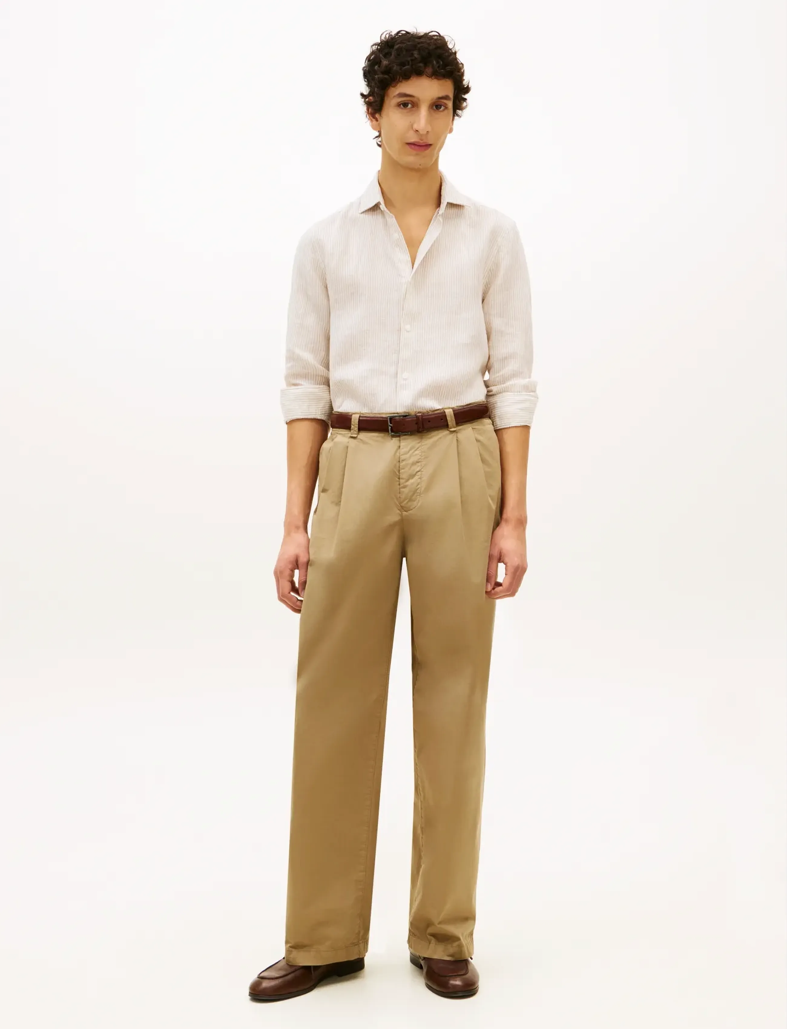 Tommy Hilfiger - DC LINEN STRIPE SHIRT - striped shirts - sandalwood ecru - 3