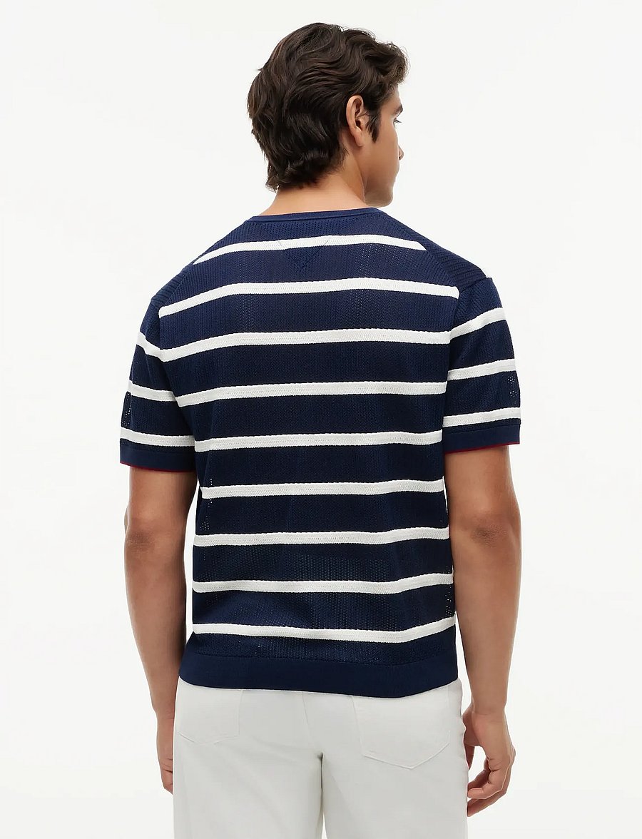 Tommy Hilfiger - DC KNITTED TEE TXTRE BRETON STRP - kurzärmelig - carbon navy white - 2