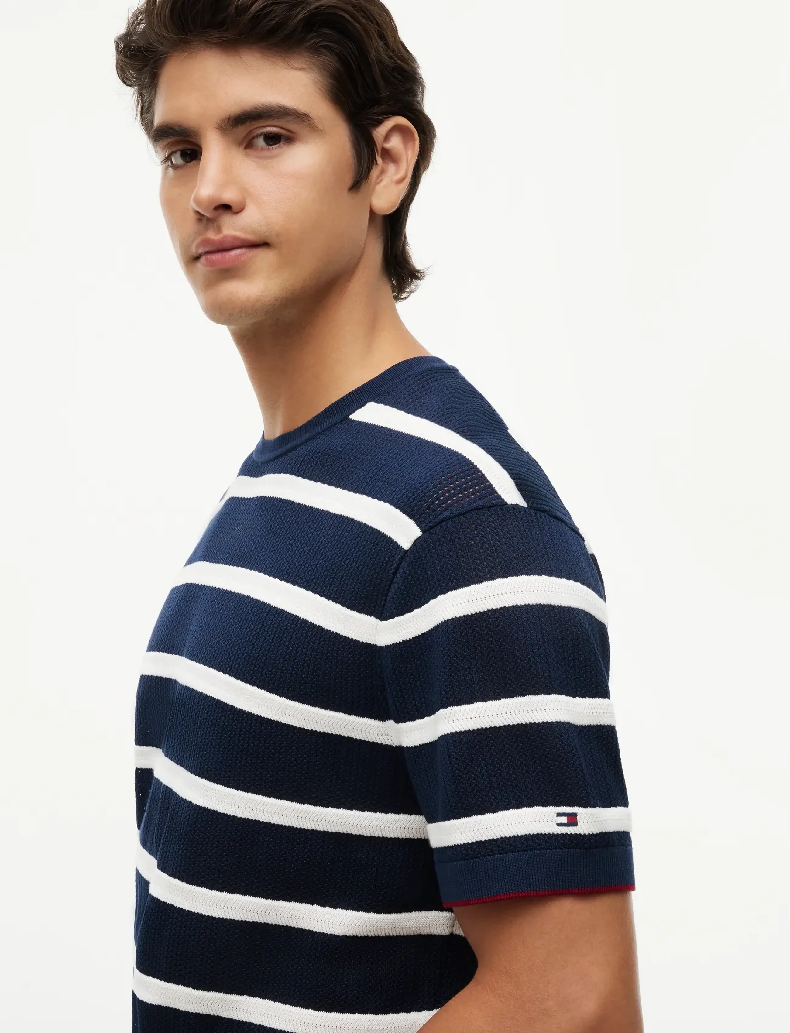 Tommy Hilfiger - DC KNITTED TEE TXTRE BRETON STRP - kurzärmelig - carbon navy white - 4