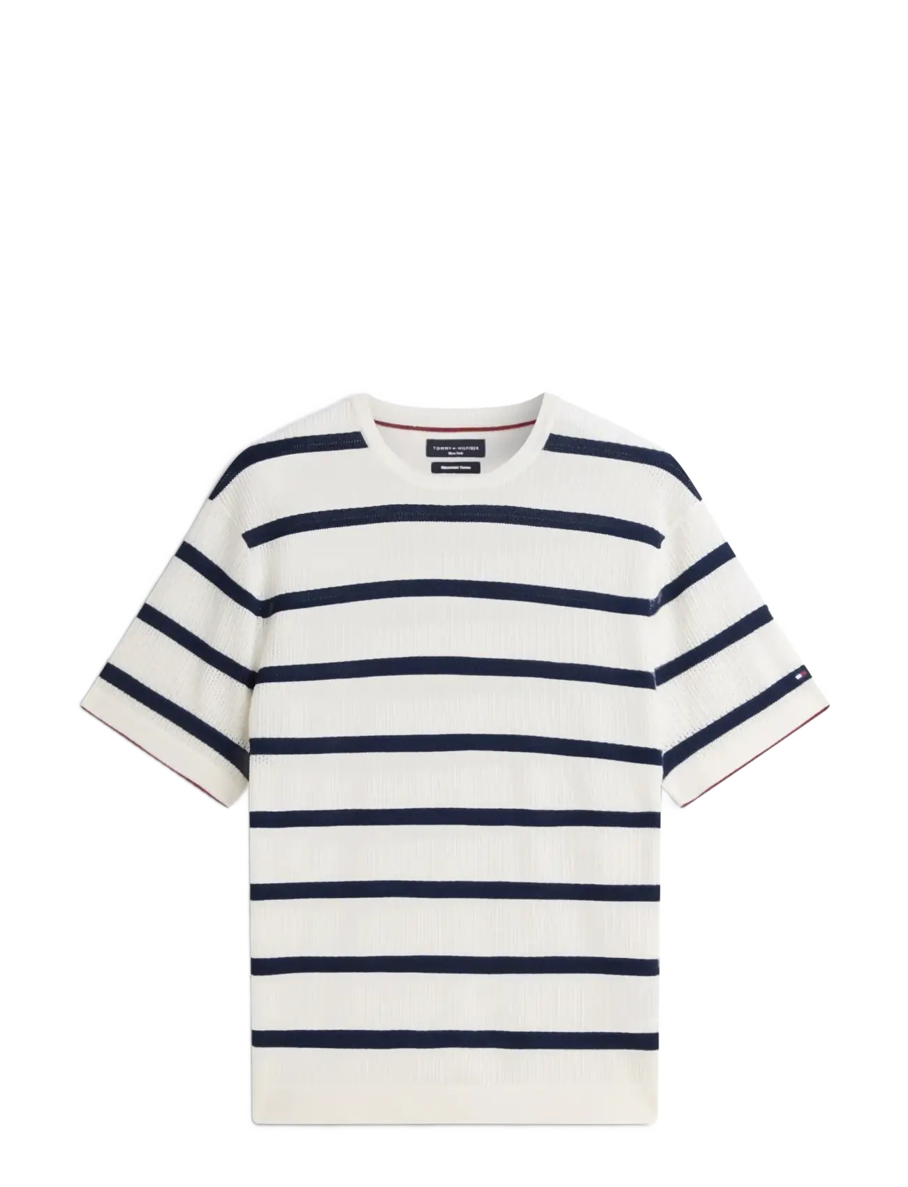 Tommy Hilfiger DC KNITTED TEE TXTRE BRETON STRP - Tommy Hilfiger - IVORY PETAL CARBON NAVY / cream