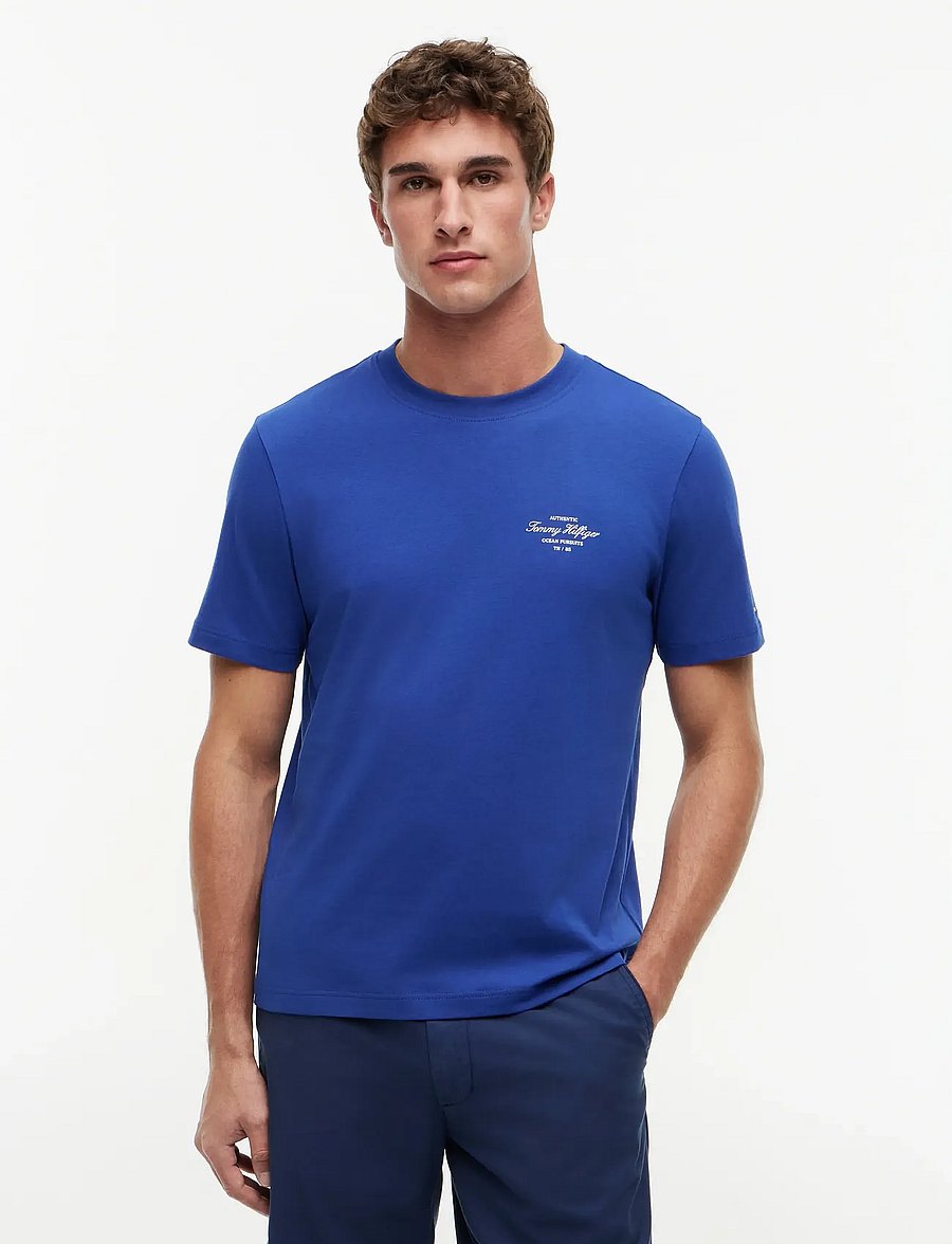 Tommy Hilfiger - NAUTICAL BACK PHOTO REGULAR TEE - kurzärmelig - pigment blue - 0