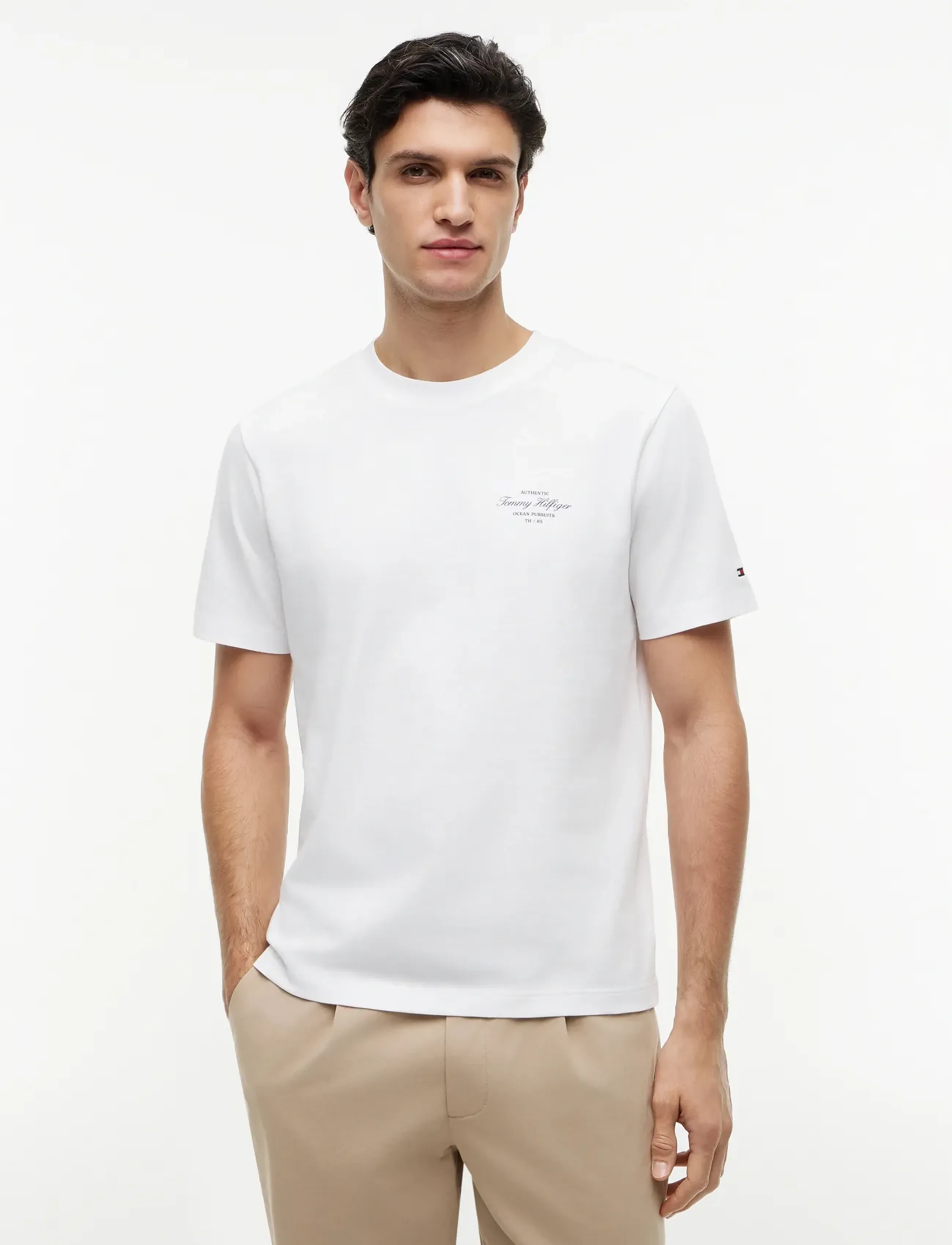 Tommy Hilfiger Nautical Back Photo Regular Tee, XXL, White, T-Shirts > Kortærmede, Herre
