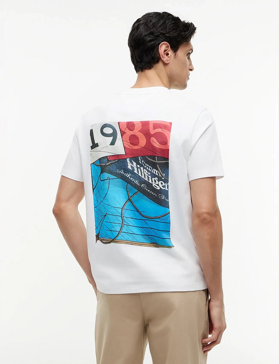 Tommy Hilfiger - NAUTICAL BACK PHOTO REGULAR TEE - krótki rękaw - white - 2