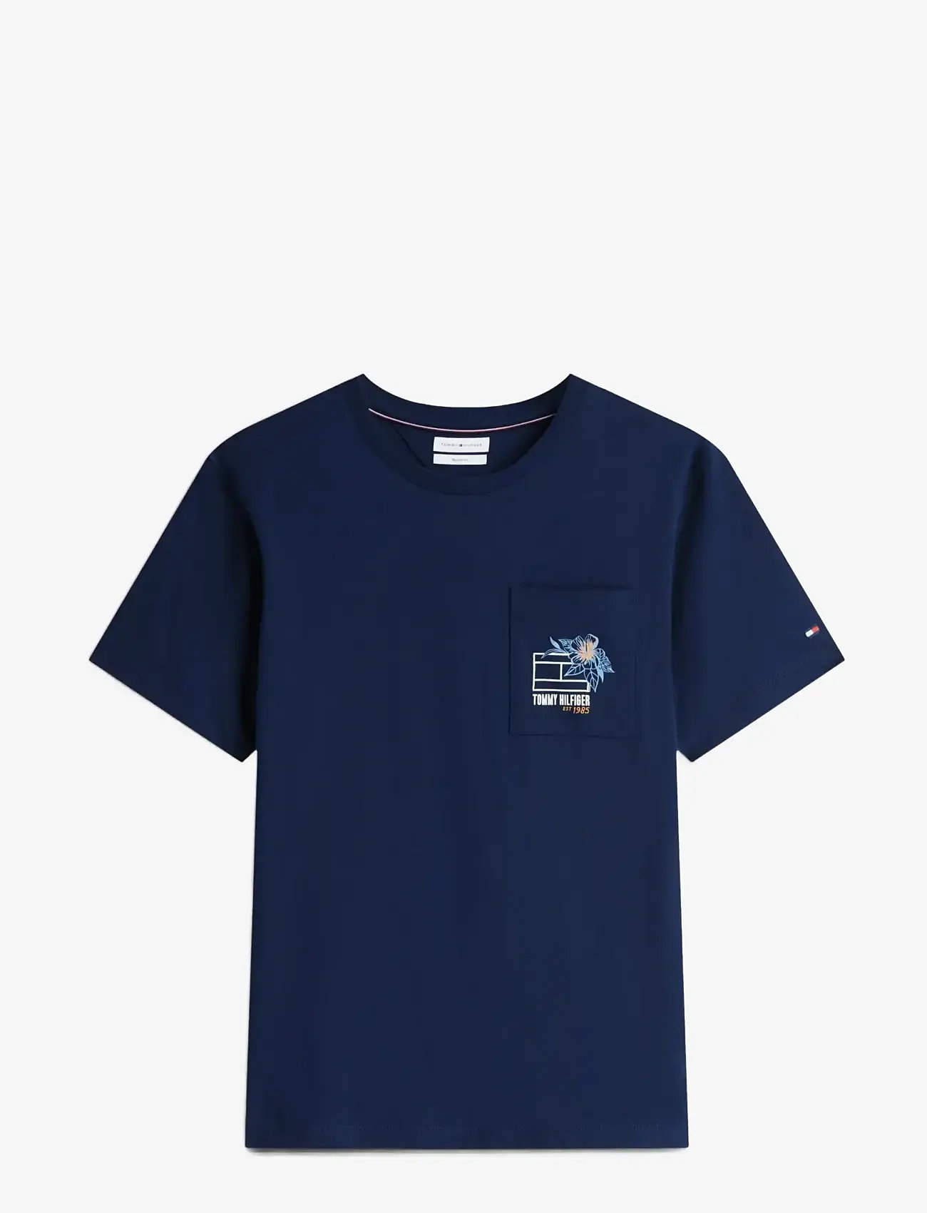 Tommy Hilfiger - SUMMER FLORAL GRAPHIC POCKET TEE - kortærmede t-shirts - carbon navy - 1