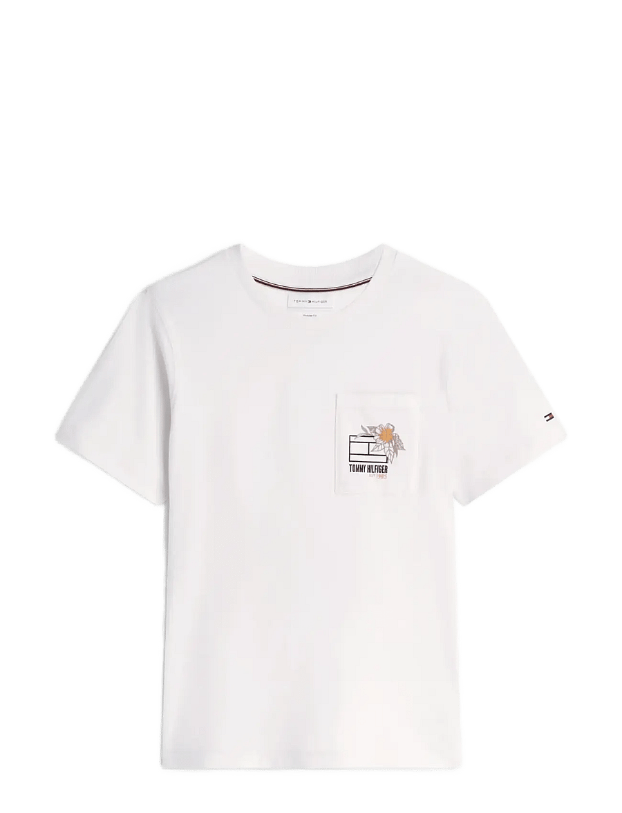 Tommy Hilfiger - SUMMER FLORAL GRAPHIC POCKET TEE - short-sleeved t-shirts - ivory petal - 1