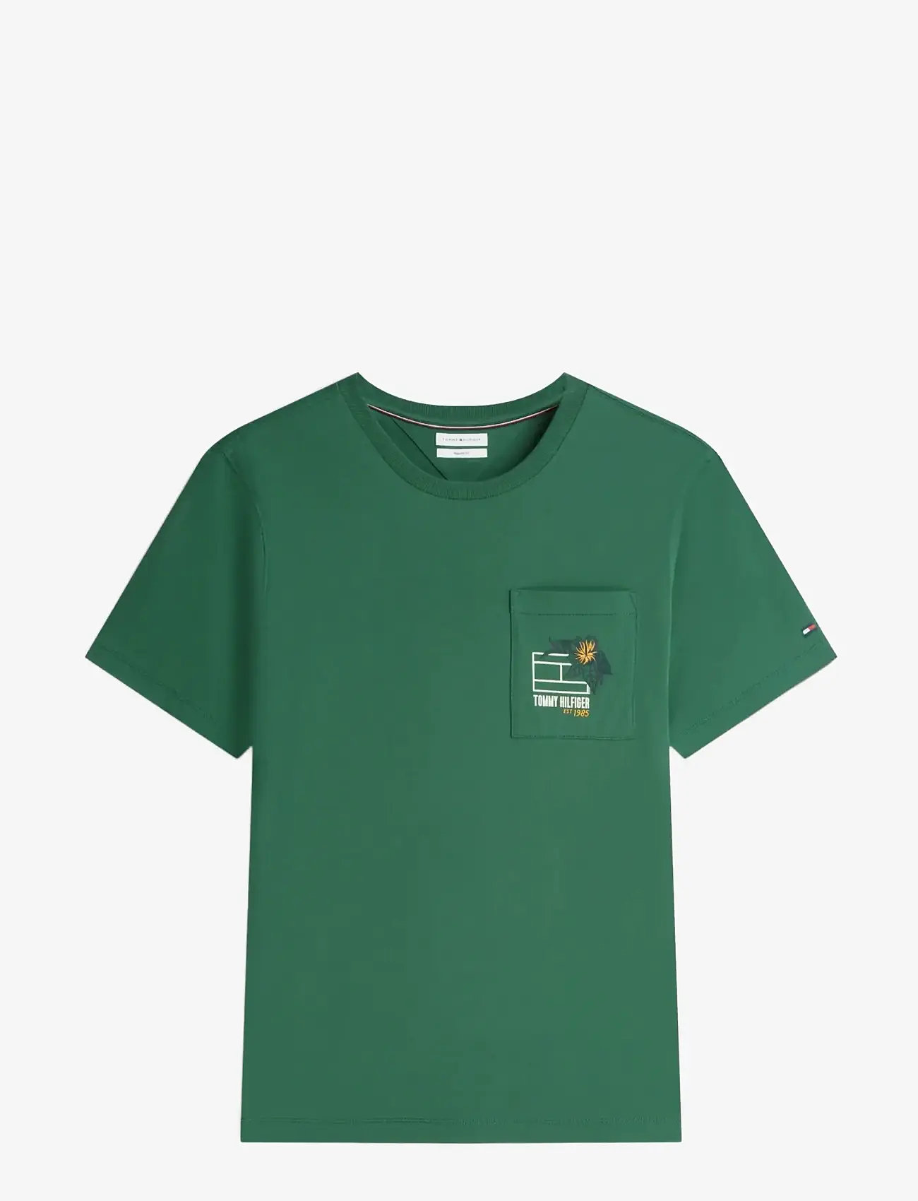 Tommy Hilfiger - SUMMER FLORAL GRAPHIC POCKET TEE - kortærmede t-shirts - street green - 1