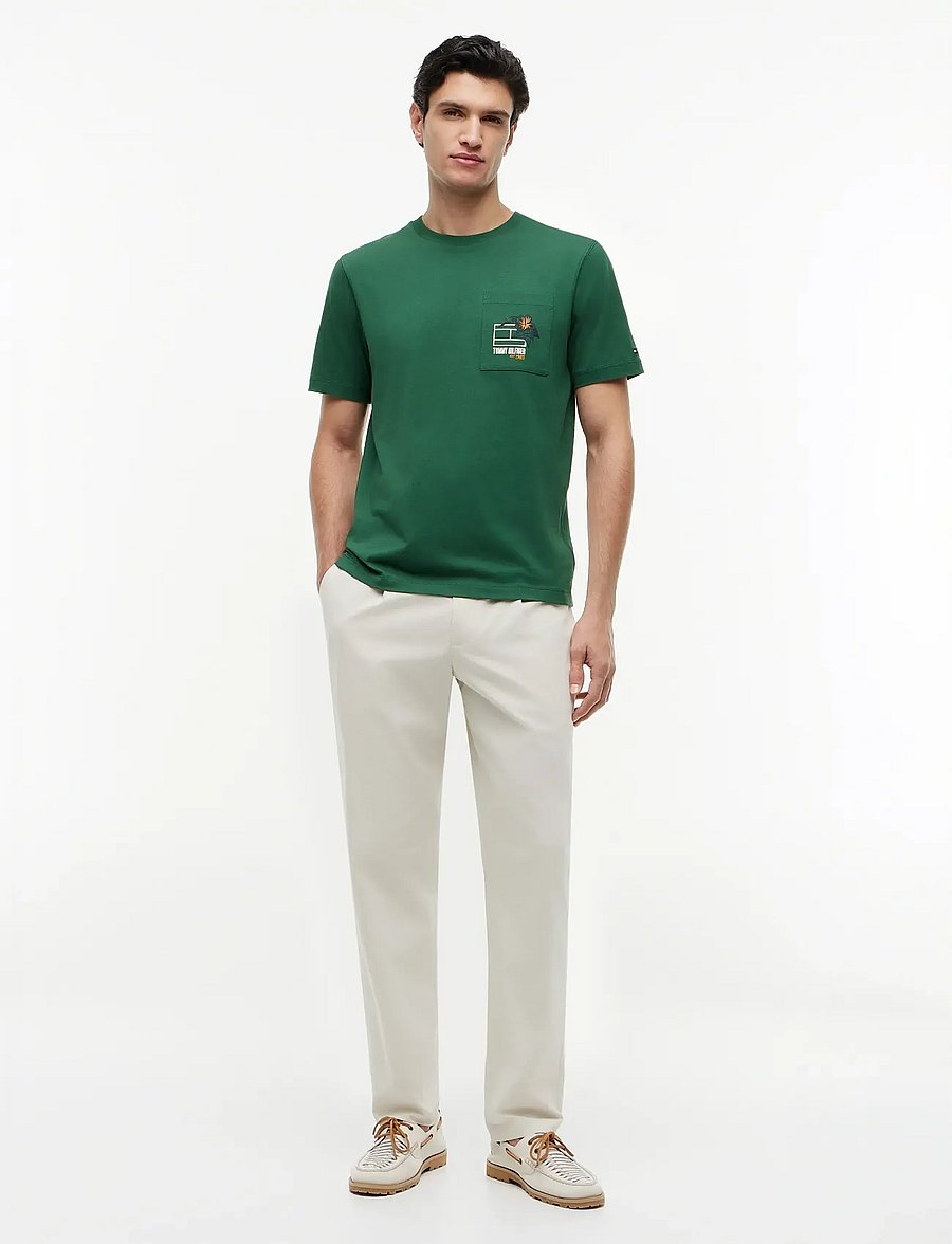 Tommy Hilfiger - SUMMER FLORAL GRAPHIC POCKET TEE - kortærmede t-shirts - street green - 4