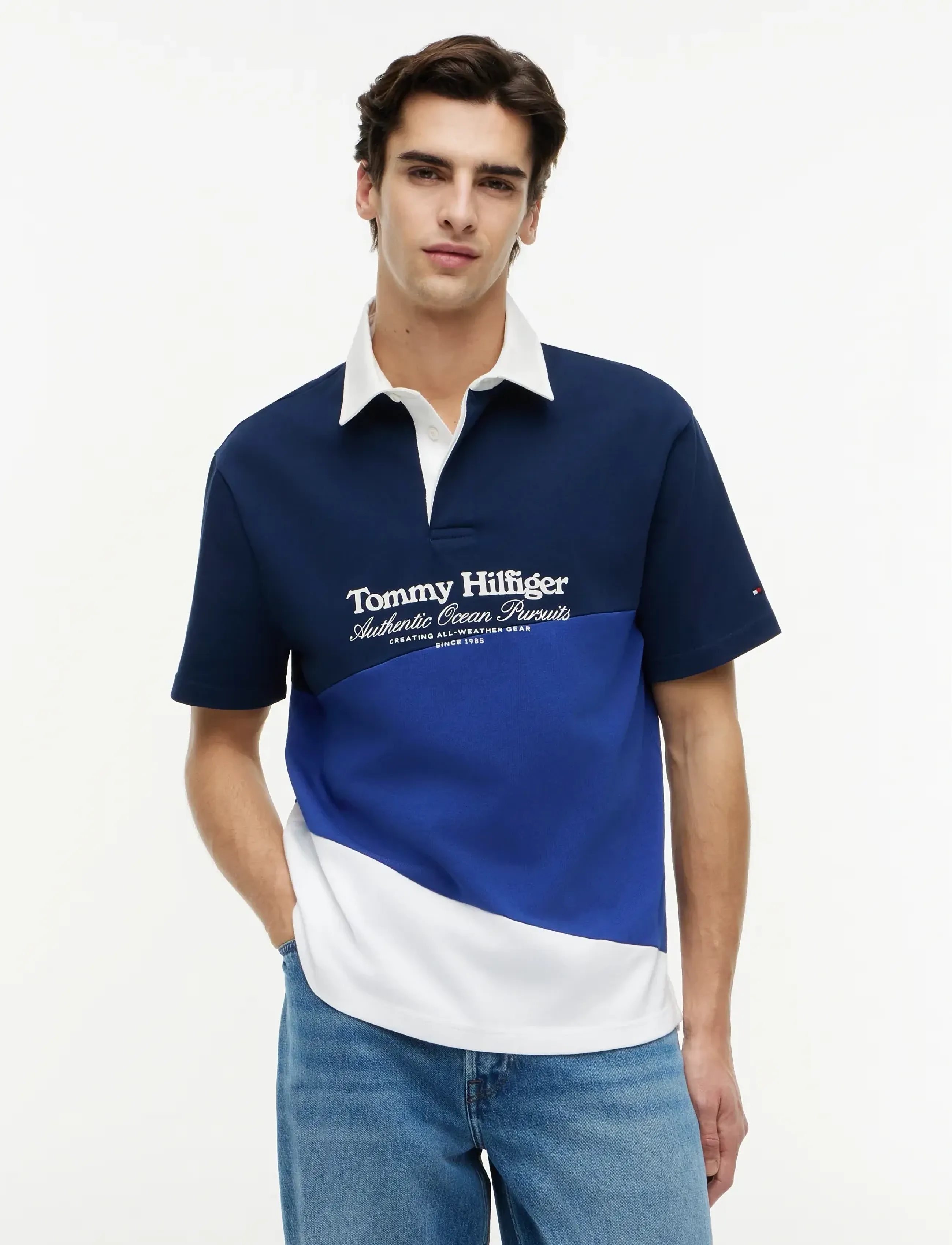 Tommy Hilfiger GRAPHIC COLORBLOCK CLASSIC POLO - Tommy Hilfiger - CARBON NAVY   MULTI / navy
