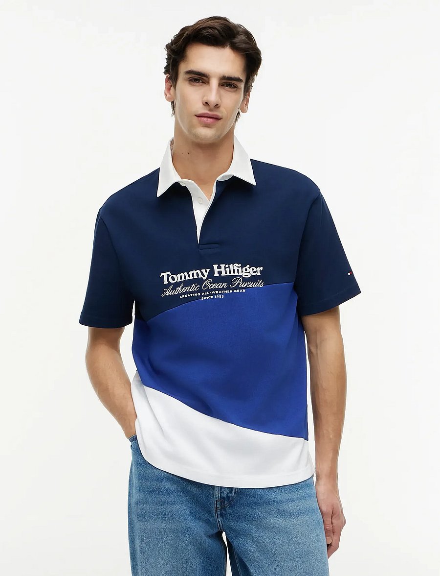 Tommy Hilfiger - GRAPHIC COLORBLOCK CLASSIC POLO - korte mouwen - carbon navy multi - 0