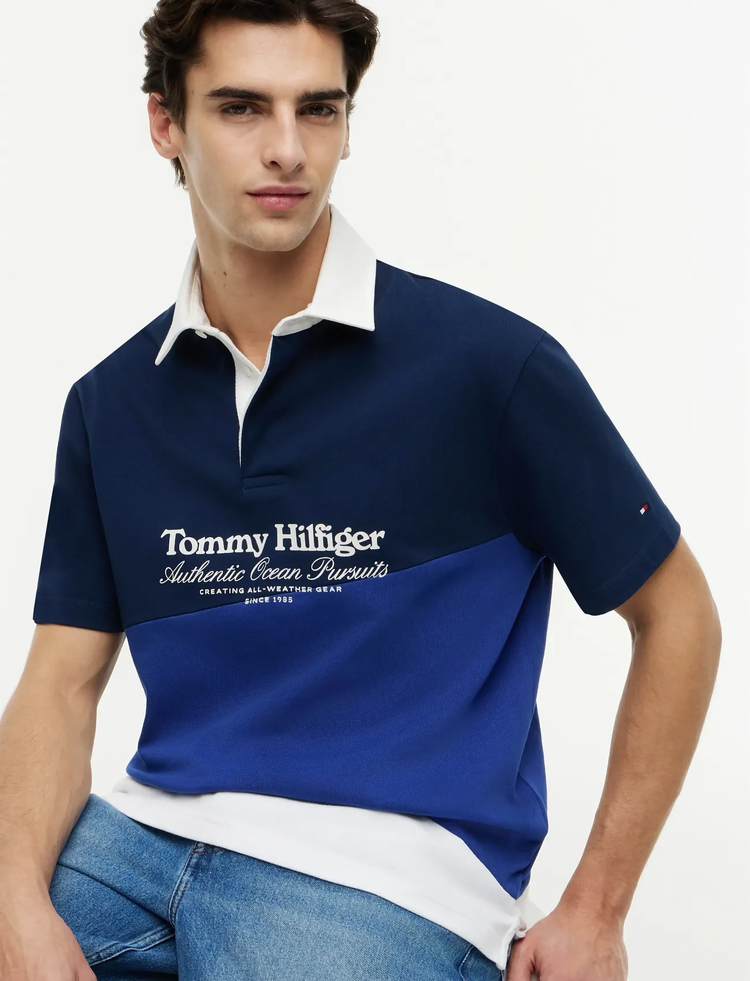 Tommy Hilfiger - GRAPHIC COLORBLOCK CLASSIC POLO - korte mouwen - carbon navy   multi - 3