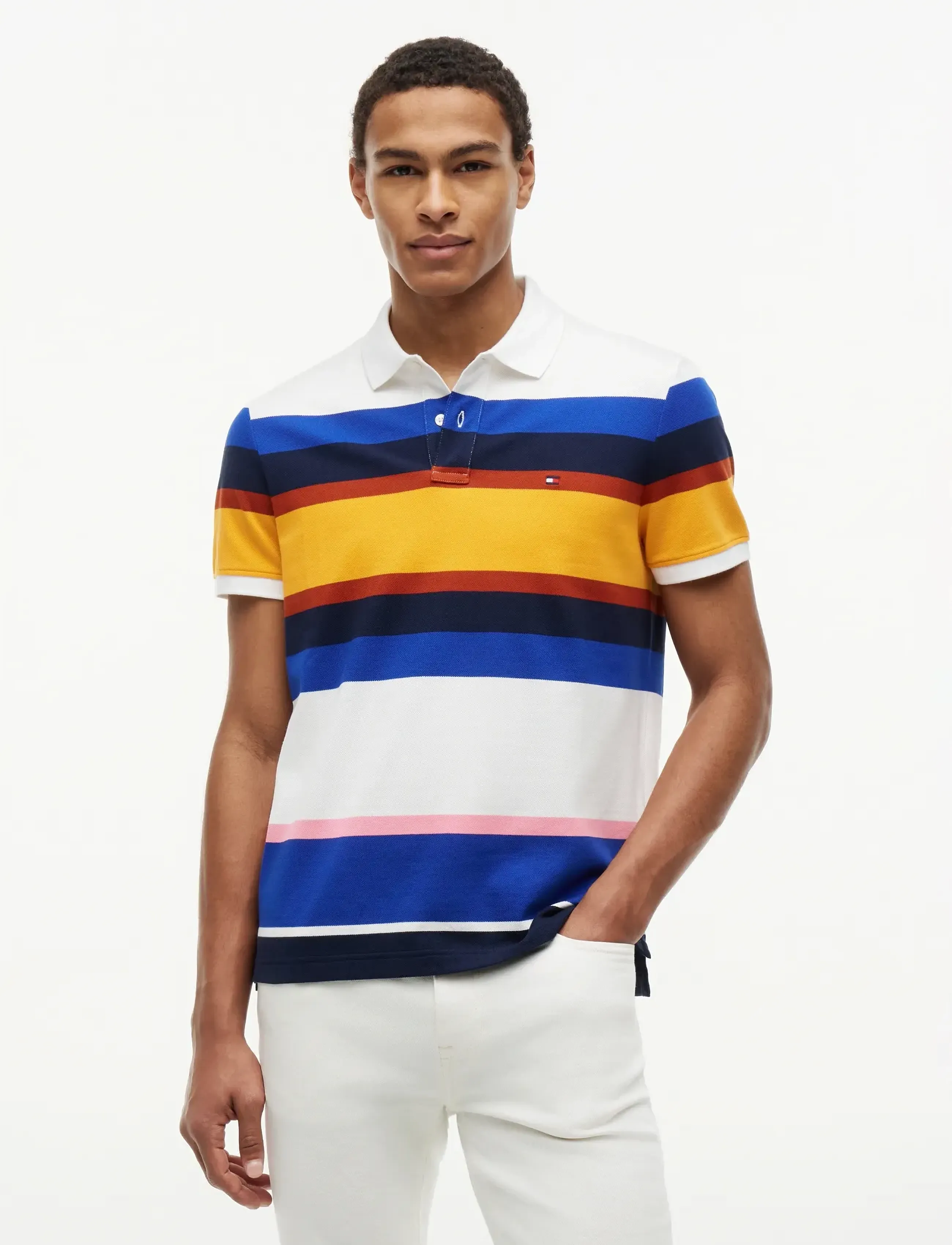Tommy Hilfiger VARIED ROADMAP STRIPE REG POLO - Summer Shop - BLUE STRIPE   MULTI 02 / multi
