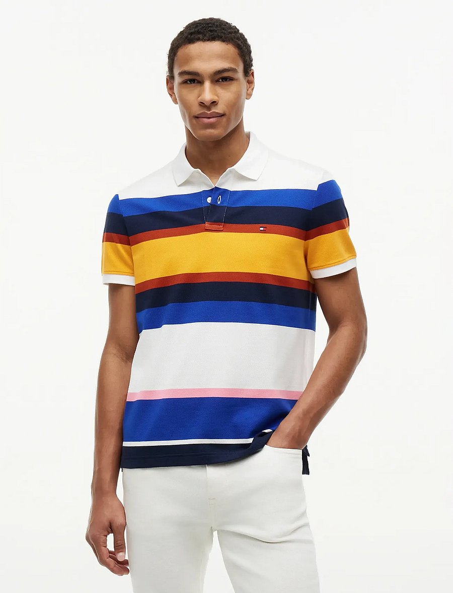 Tommy Hilfiger - VARIED ROADMAP STRIPE REG POLO - kurzärmelig - blue stripe multi 02 - 0