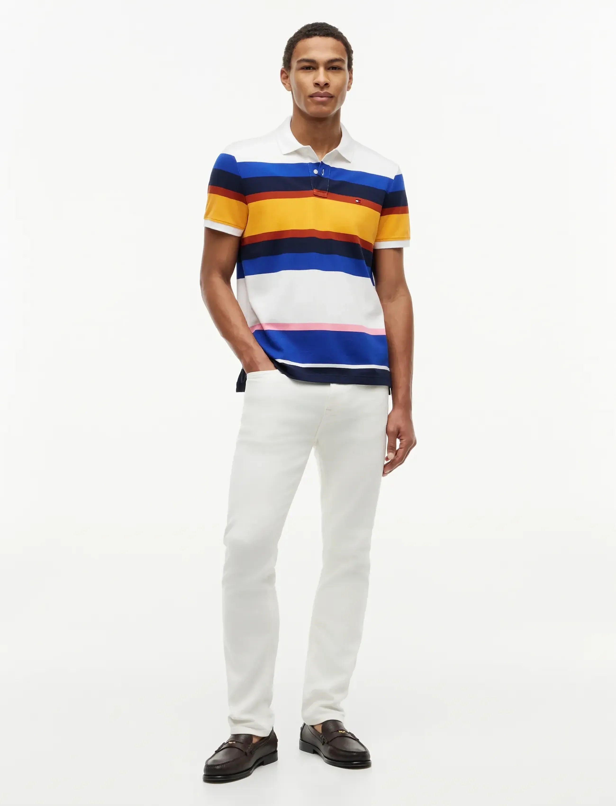 Tommy Hilfiger - VARIED ROADMAP STRIPE REG POLO - short-sleeved polos - blue stripe   multi 02 - 4