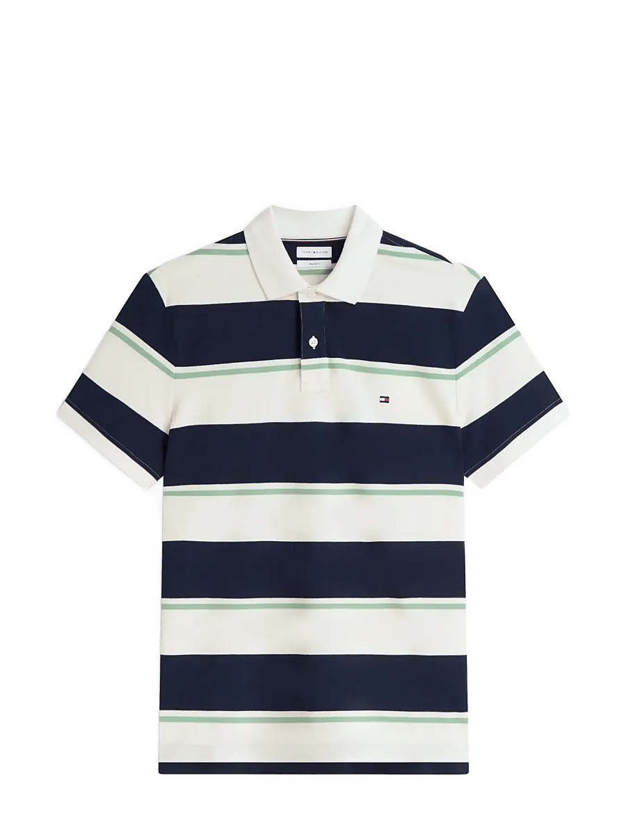 Tommy Hilfiger - VARIED ROADMAP STRIPE REG POLO - kurzärmelig - carbon navy multi - 1