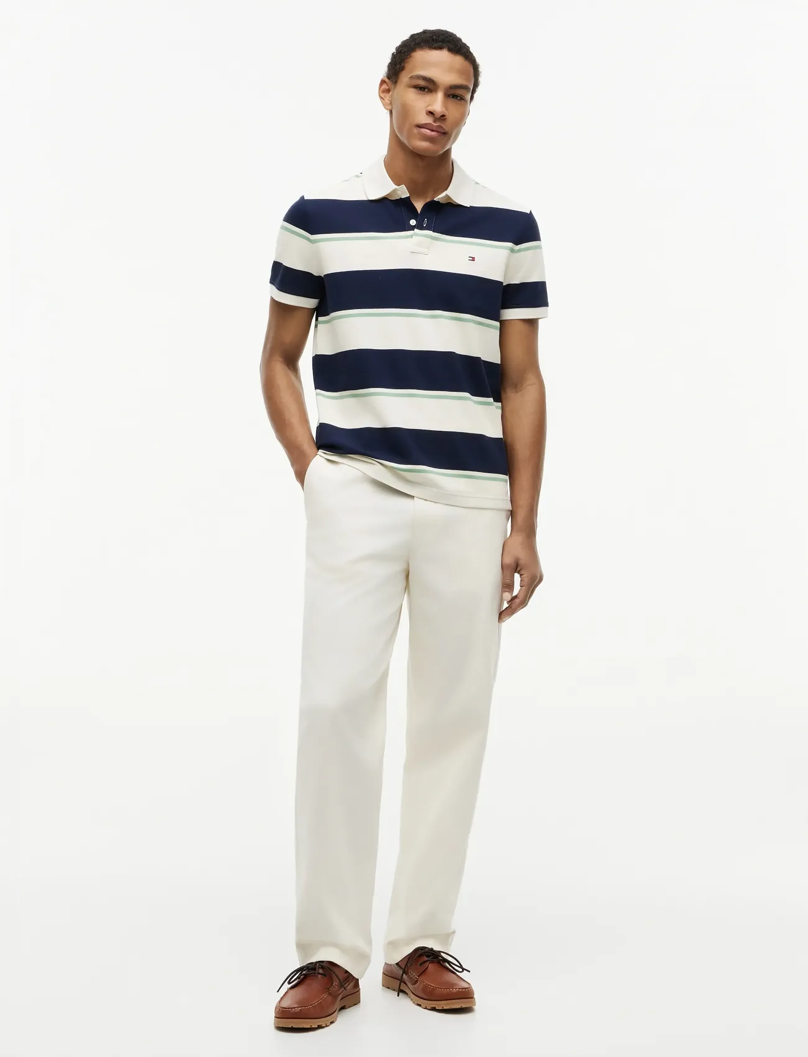 Tommy Hilfiger - VARIED ROADMAP STRIPE REG POLO - short-sleeved polos - carbon navy   multi - 4