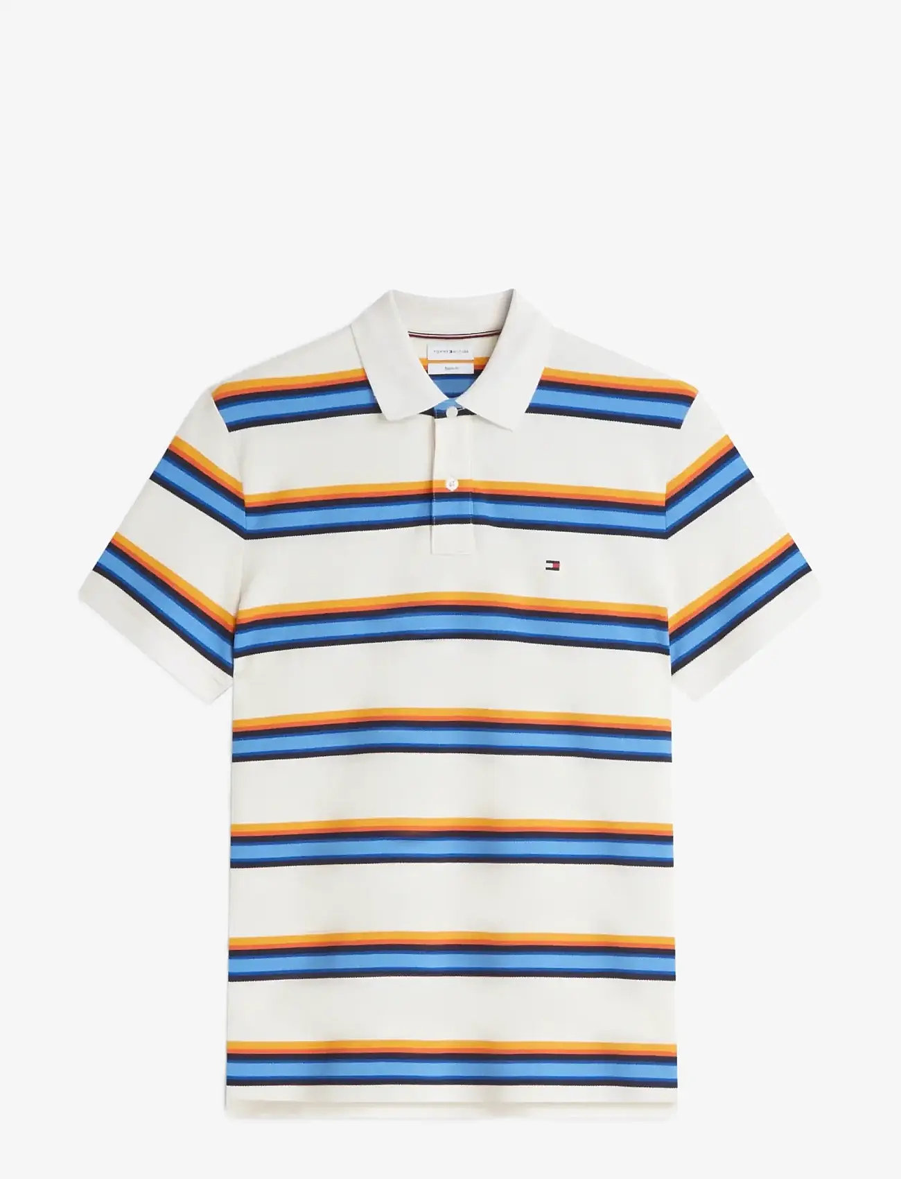 Tommy Hilfiger - VARIED ROADMAP STRIPE REG POLO - kortærmede poloer - ivory petal   multi - 1