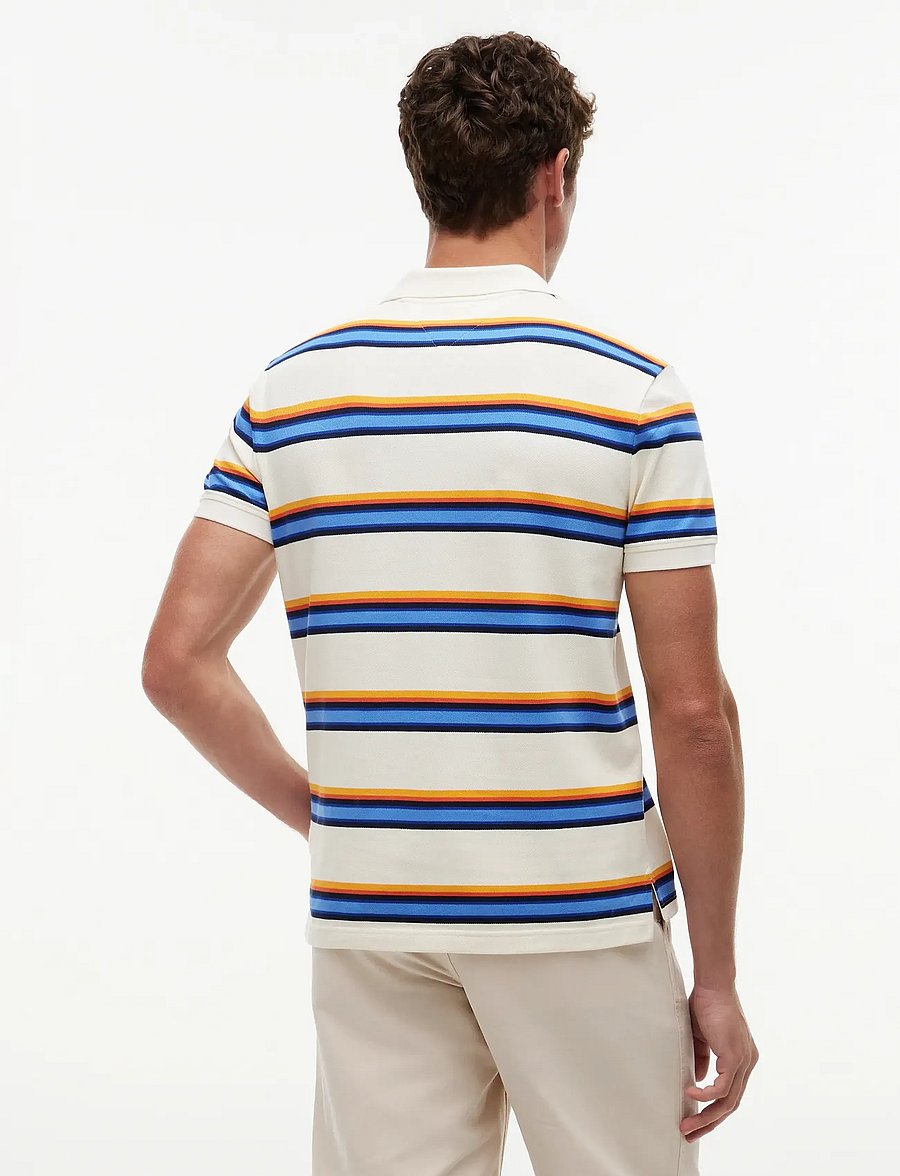 Tommy Hilfiger - VARIED ROADMAP STRIPE REG POLO - kurzärmelig - ivory petal multi - 2