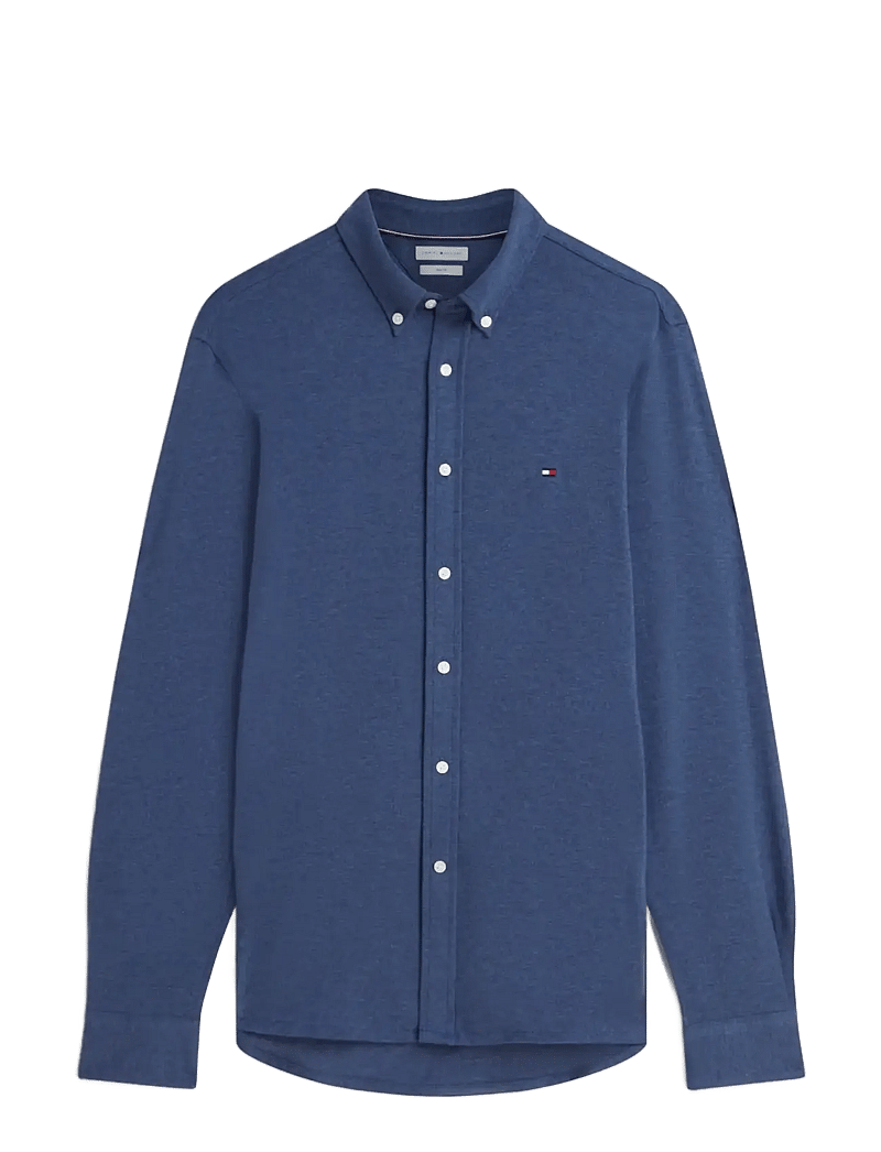 Tommy Hilfiger - KNIT PIQUE FEATHERWEIGHT SF SHT - casual shirts - dark blue heather - 0