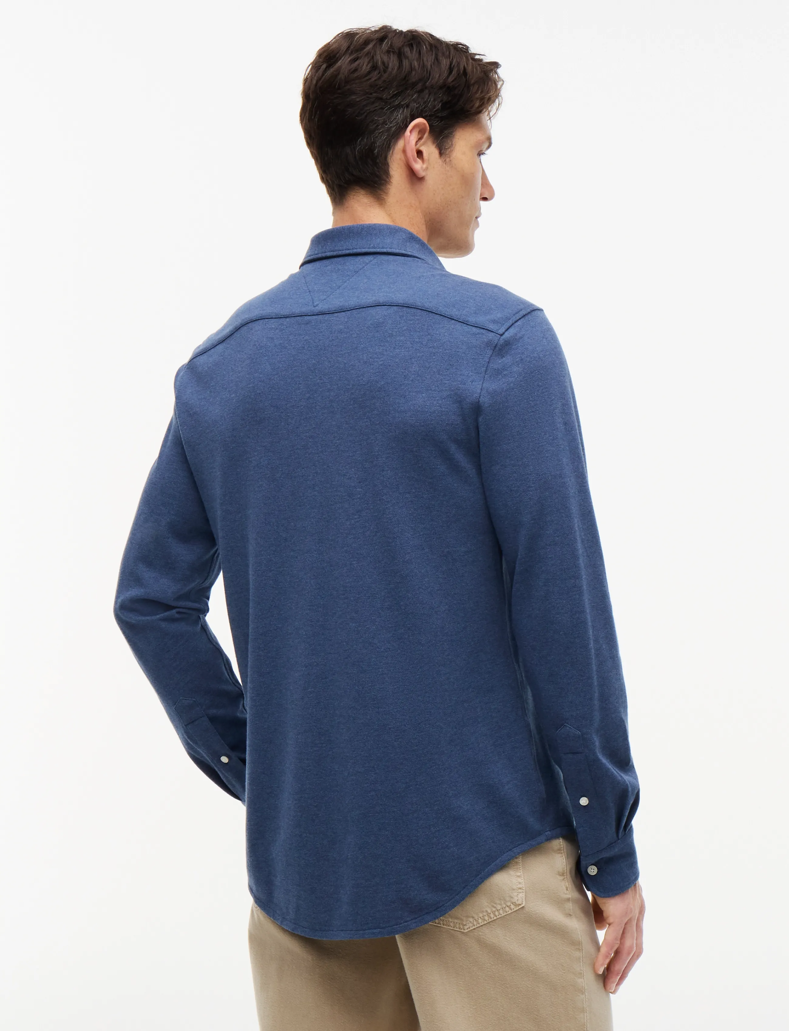 Tommy Hilfiger - KNIT PIQUE FEATHERWEIGHT SF SHT - casual skjortor - dark blue heather - 2