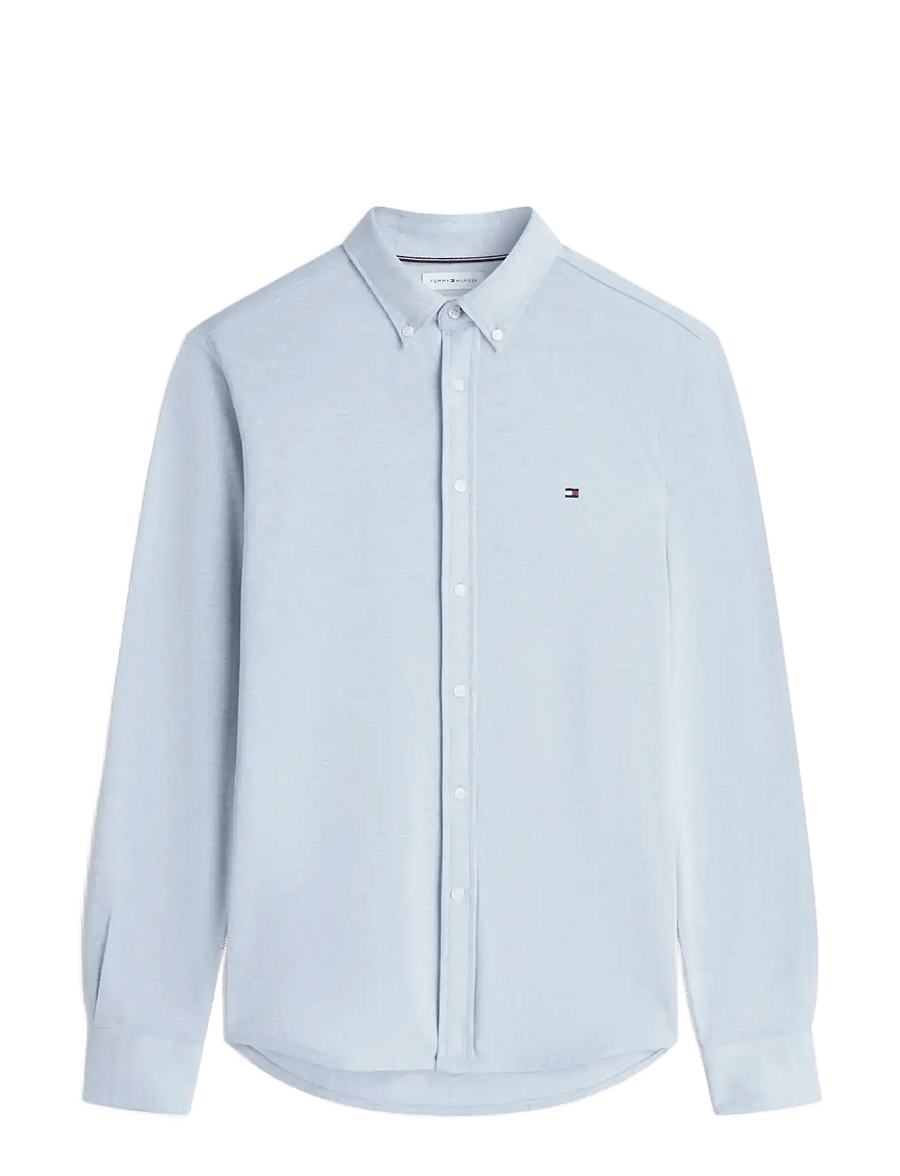Tommy Hilfiger - KNIT PIQUE FEATHERWEIGHT SF SHT - casual skjorter - light blue heather - 1