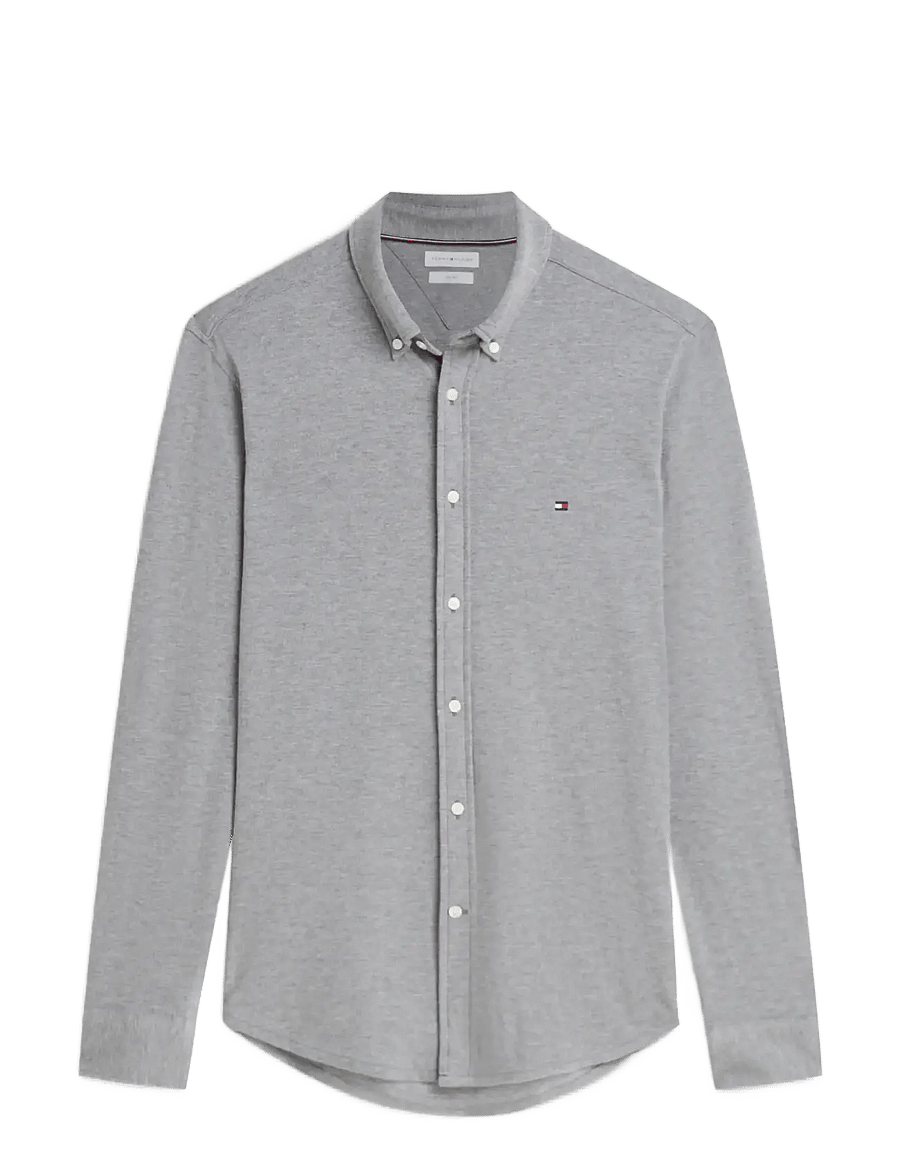 Tommy Hilfiger - KNIT PIQUE FEATHERWEIGHT SF SHT - casual skjorter - medium grey heather - 1
