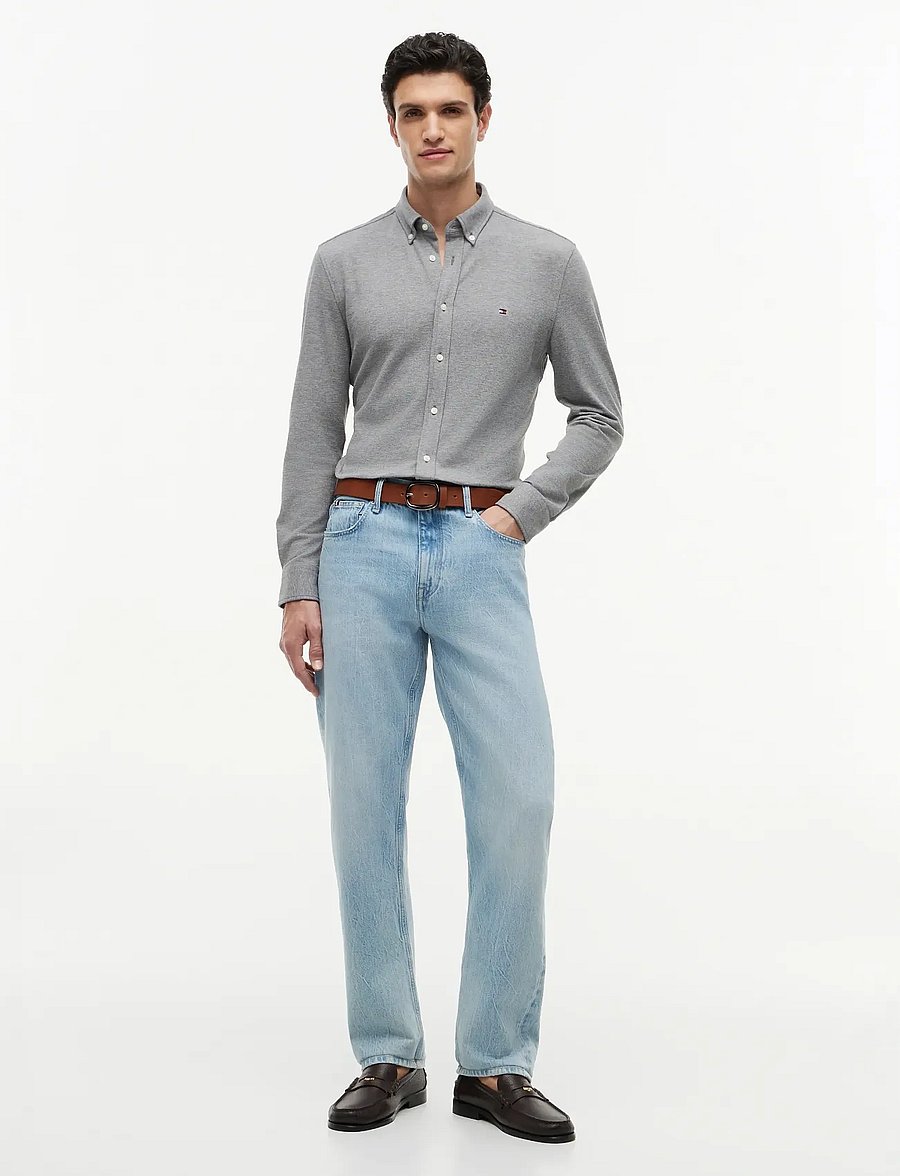 Tommy Hilfiger - KNIT PIQUE FEATHERWEIGHT SF SHT - casual skjorter - medium grey heather - 4