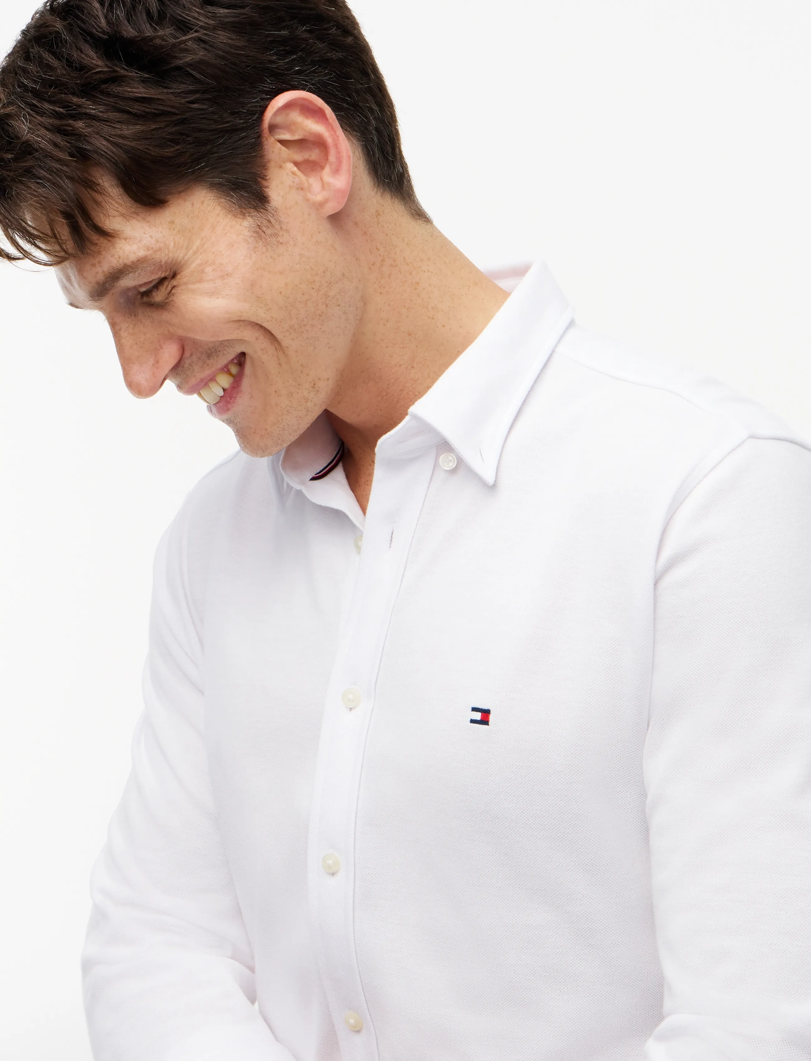 Tommy Hilfiger - KNIT PIQUE FEATHERWEIGHT SF SHT - casual shirts - white - 3