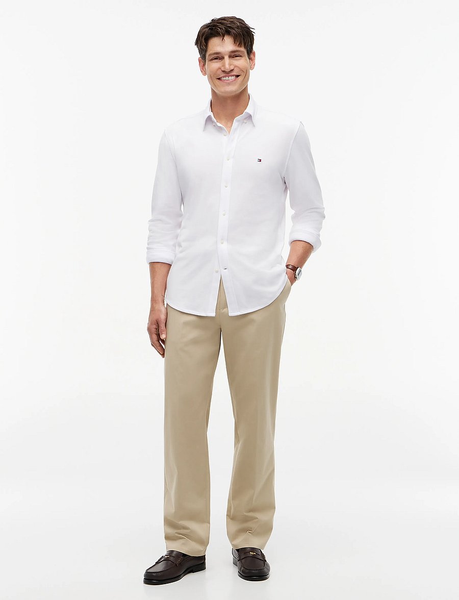 Tommy Hilfiger - KNIT PIQUE FEATHERWEIGHT SF SHT - casual shirts - white - 4