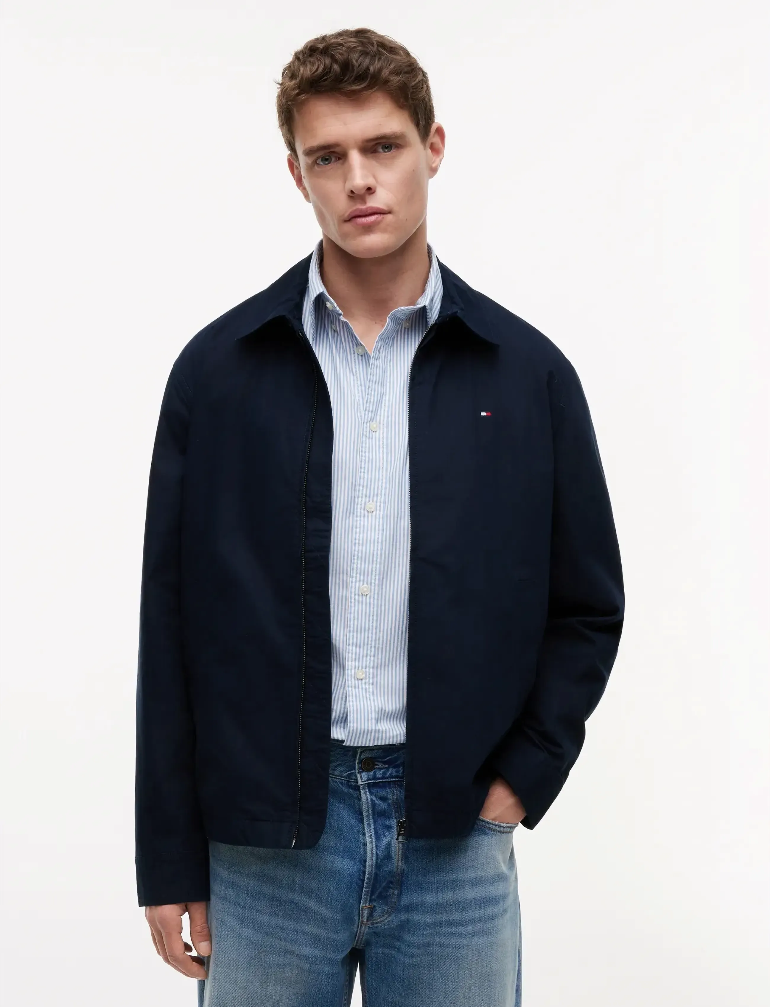 Tommy Hilfiger LIGHTWEIGHT COTTON IVY JACKET - Ulkovaatteet - DESERT SKY / navy