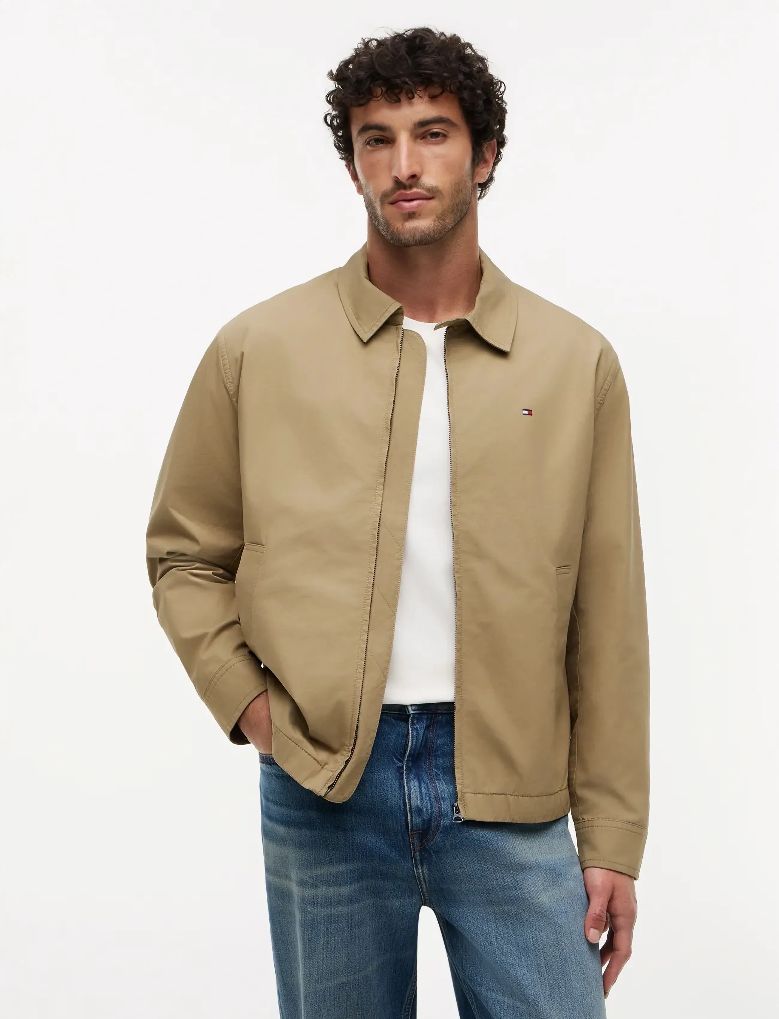 Tommy Hilfiger Lightweight Cotton Ivy Jacket, L, Jackets, Khakigrün - Light Männerswear