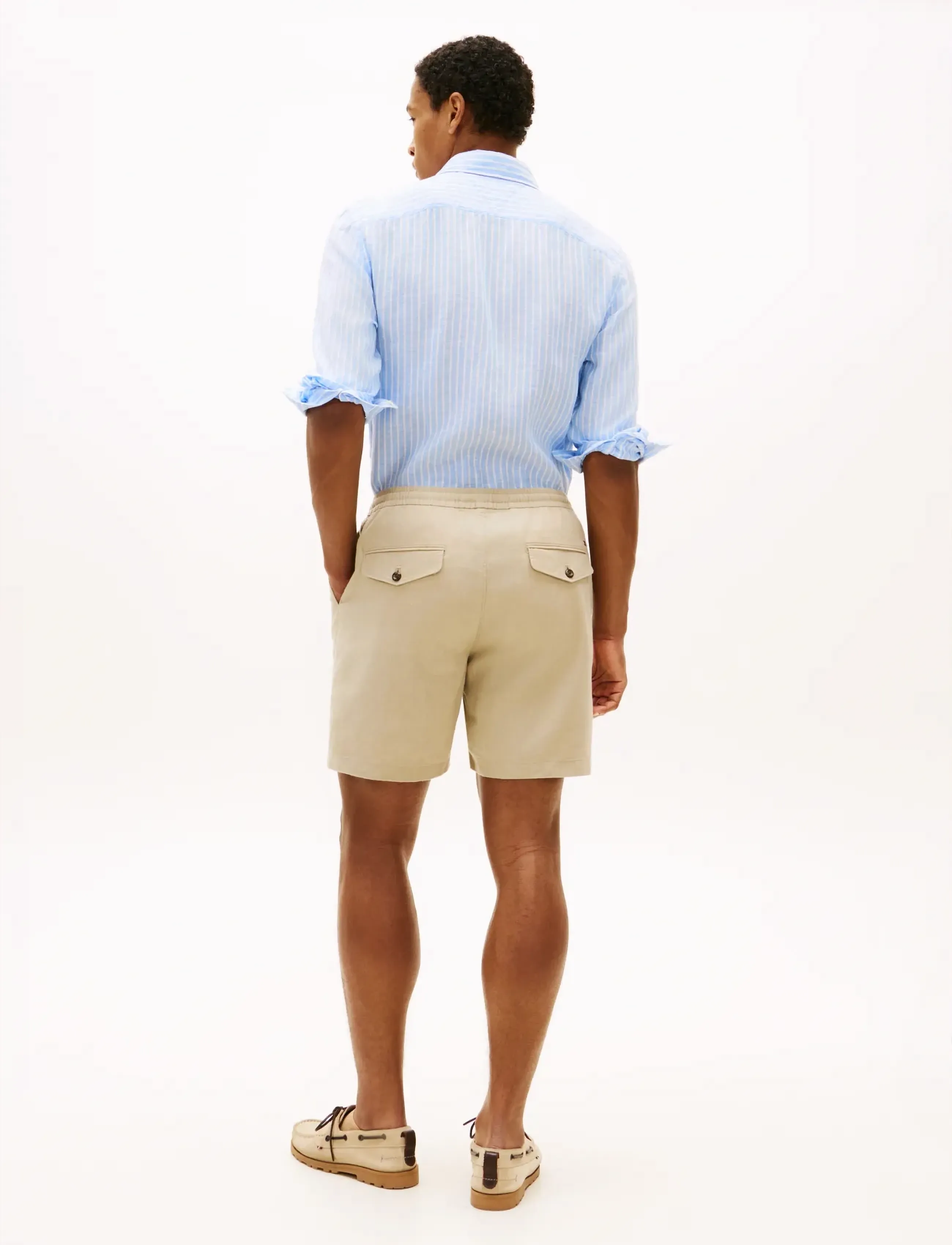 Tommy Hilfiger - DOVER 8 PO SORONA LINEN 2/2 - hørshorts - batique khaki - 2