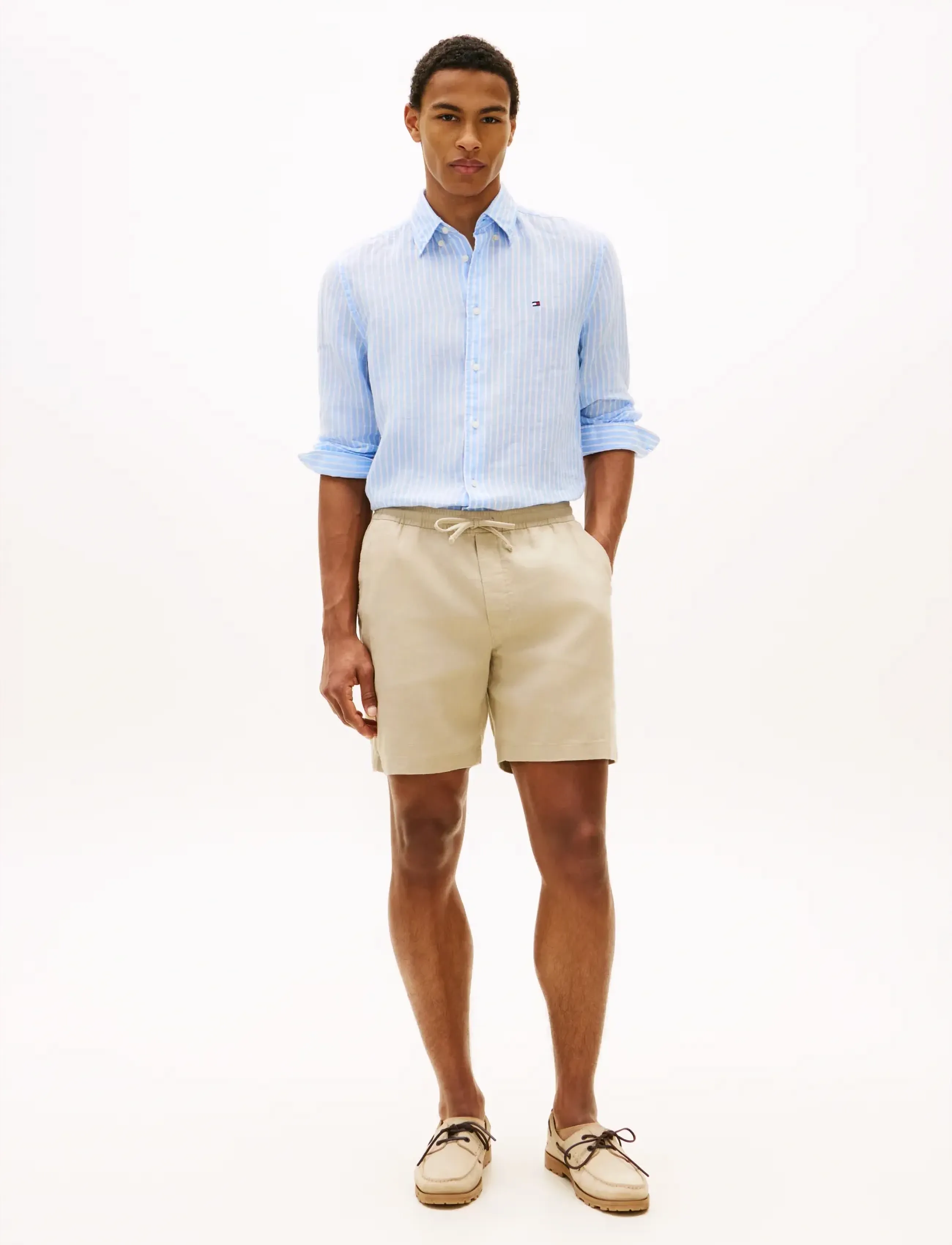 Tommy Hilfiger - DOVER 8 PO SORONA LINEN 2/2 - hørshorts - batique khaki - 3