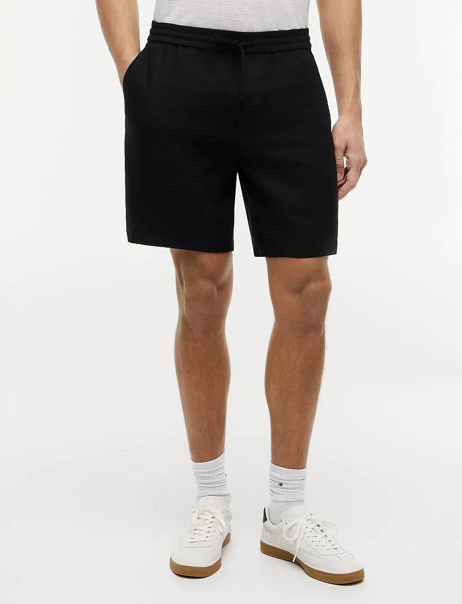 Tommy Hilfiger - DOVER 8 PO SORONA LINEN 2/2 - leinen-shorts - black - 0