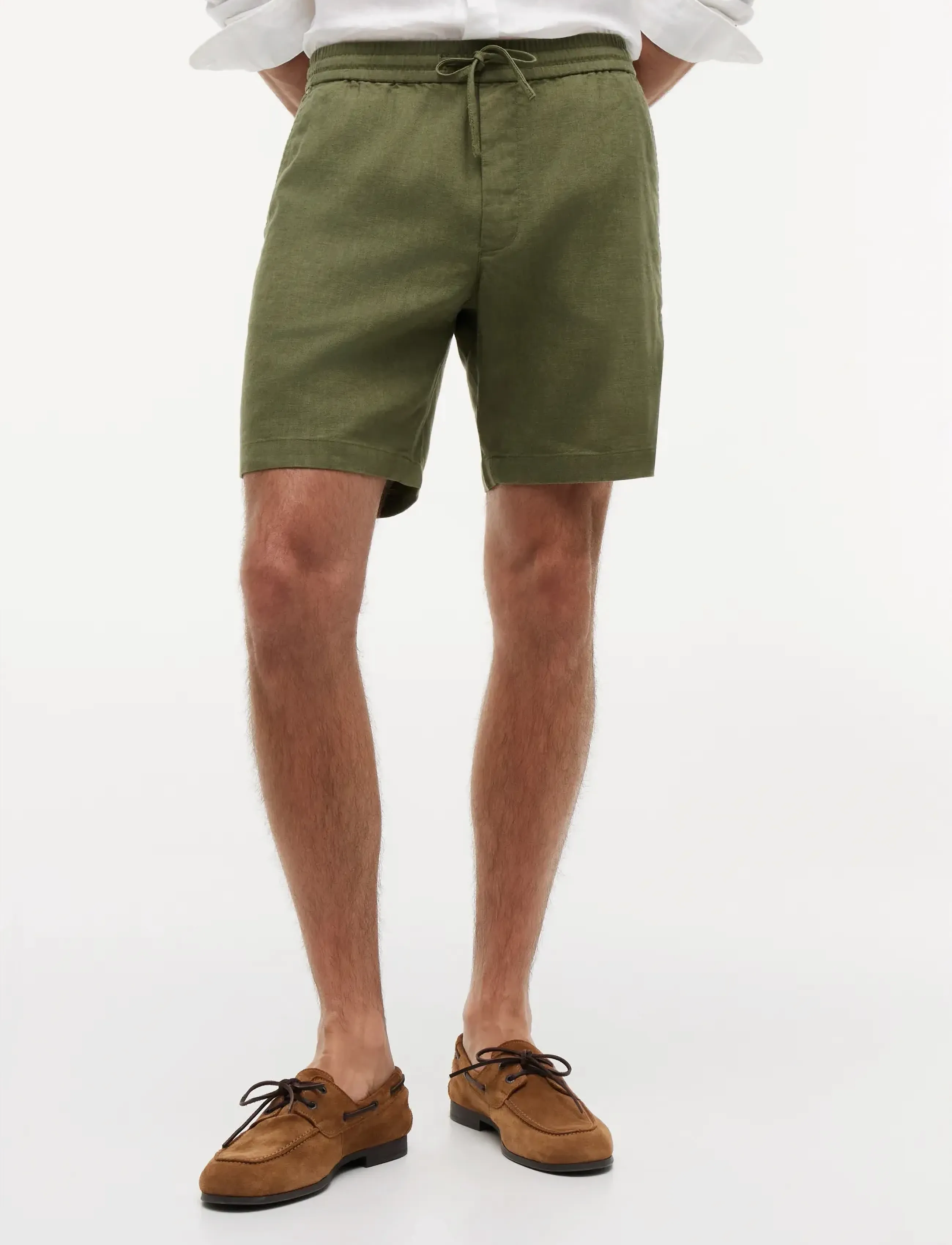 Tommy Hilfiger DOVER 8 PO SORONA LINEN 2/2 - Leinen-Shorts - DARK ARTICHOKE / khaki/green