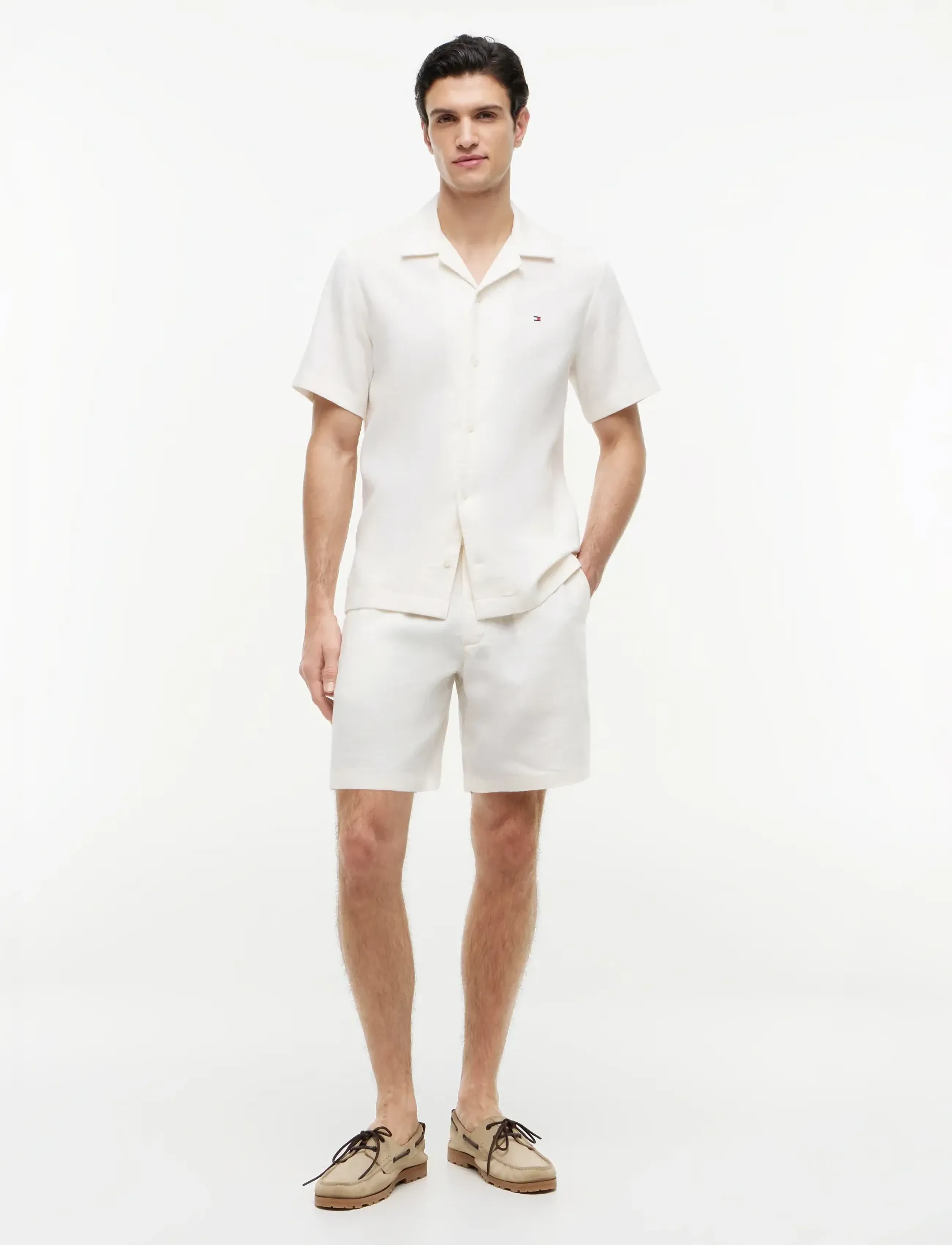 Tommy Hilfiger - DOVER 8 PO SORONA LINEN 2/2 - hørshorts - ivory petal - 3
