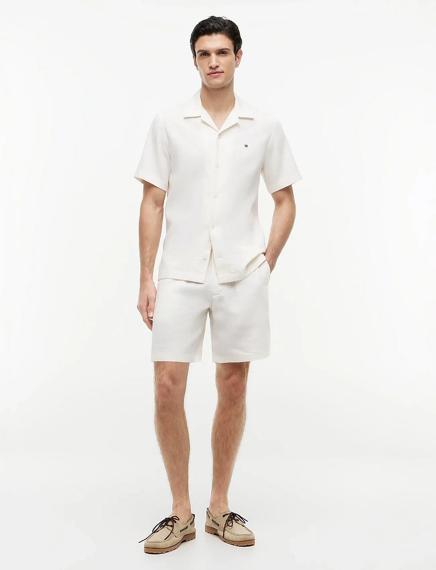 Tommy Hilfiger - DOVER 8 PO SORONA LINEN - linased lühikesed püksid - ivory petal - 3