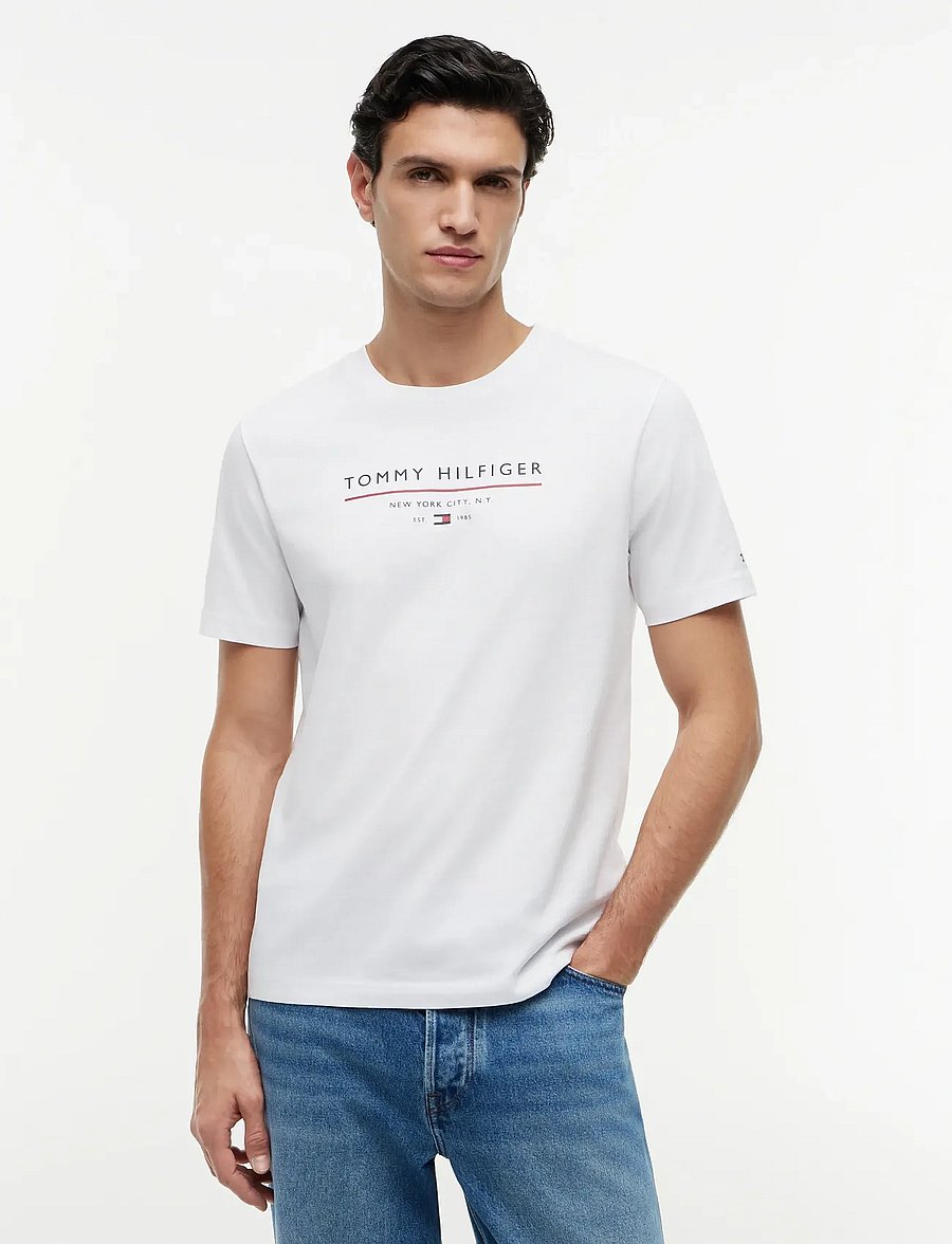 Tommy Hilfiger - BRAND LOVE NEW RWB REG TEE - short-sleeved t-shirts - white - 0