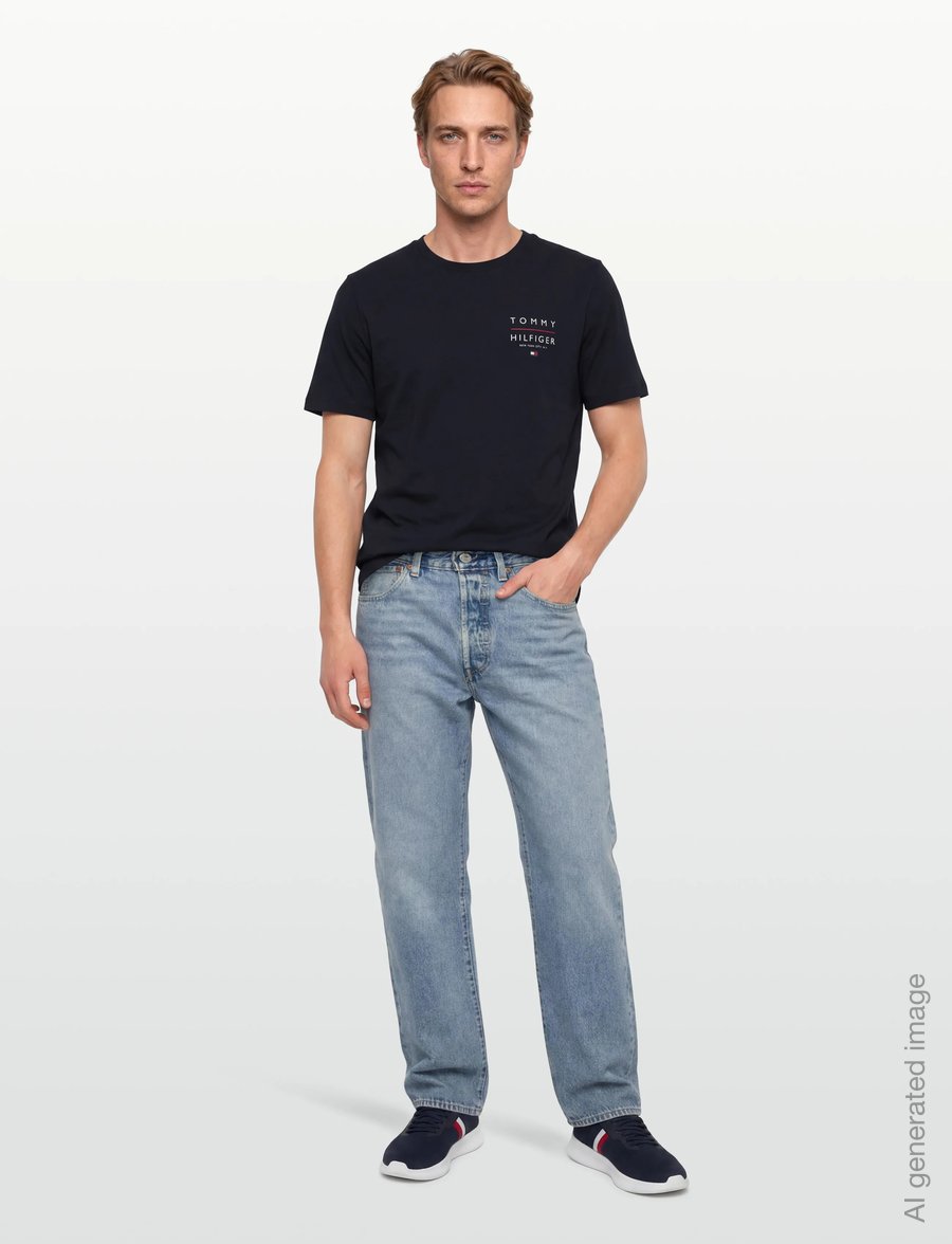 Tommy Hilfiger - BRAND LOVE LEFT CHEST RWB TEE - lyhythihaiset - desert sky - 0