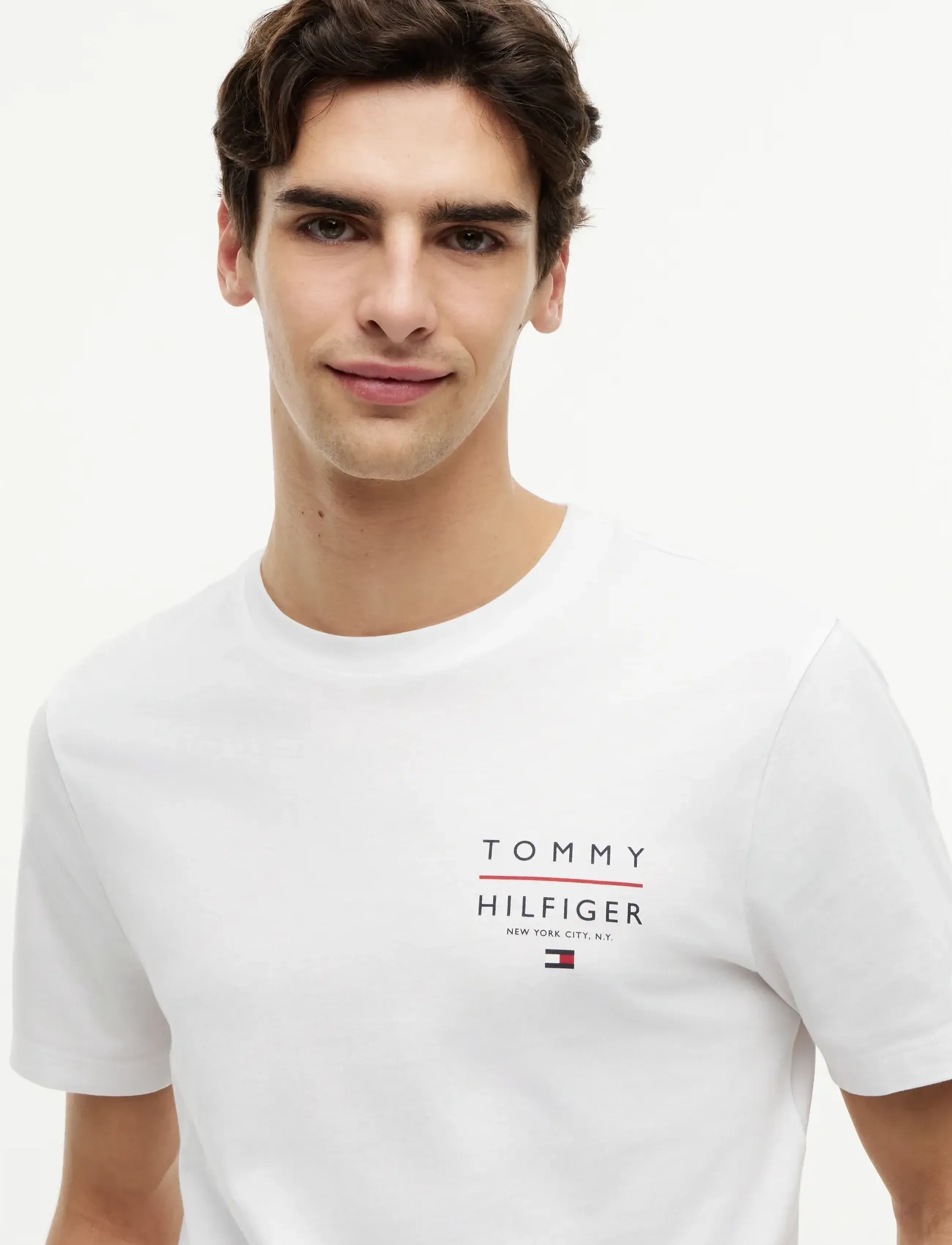Tommy Hilfiger - BRAND LOVE LEFT CHEST RWB TEE - kortærmede t-shirts - white - 3